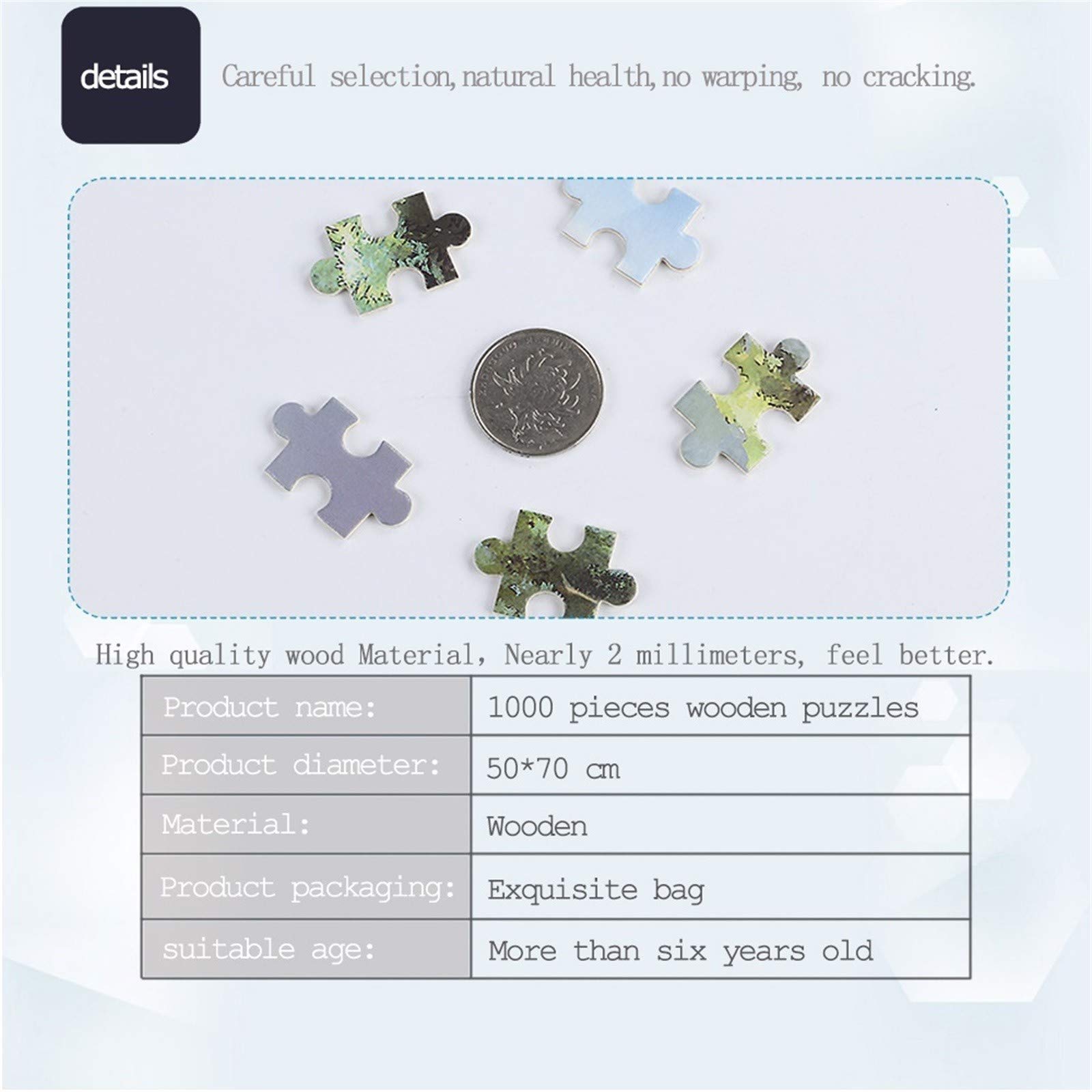 Premium 1000-Piece Wooden Puzzle for Adults - 2mm Thick High-Quality Home Decor & Gift Idea - Perfect for Relaxation, Family Bonding, and Creative Wall Art