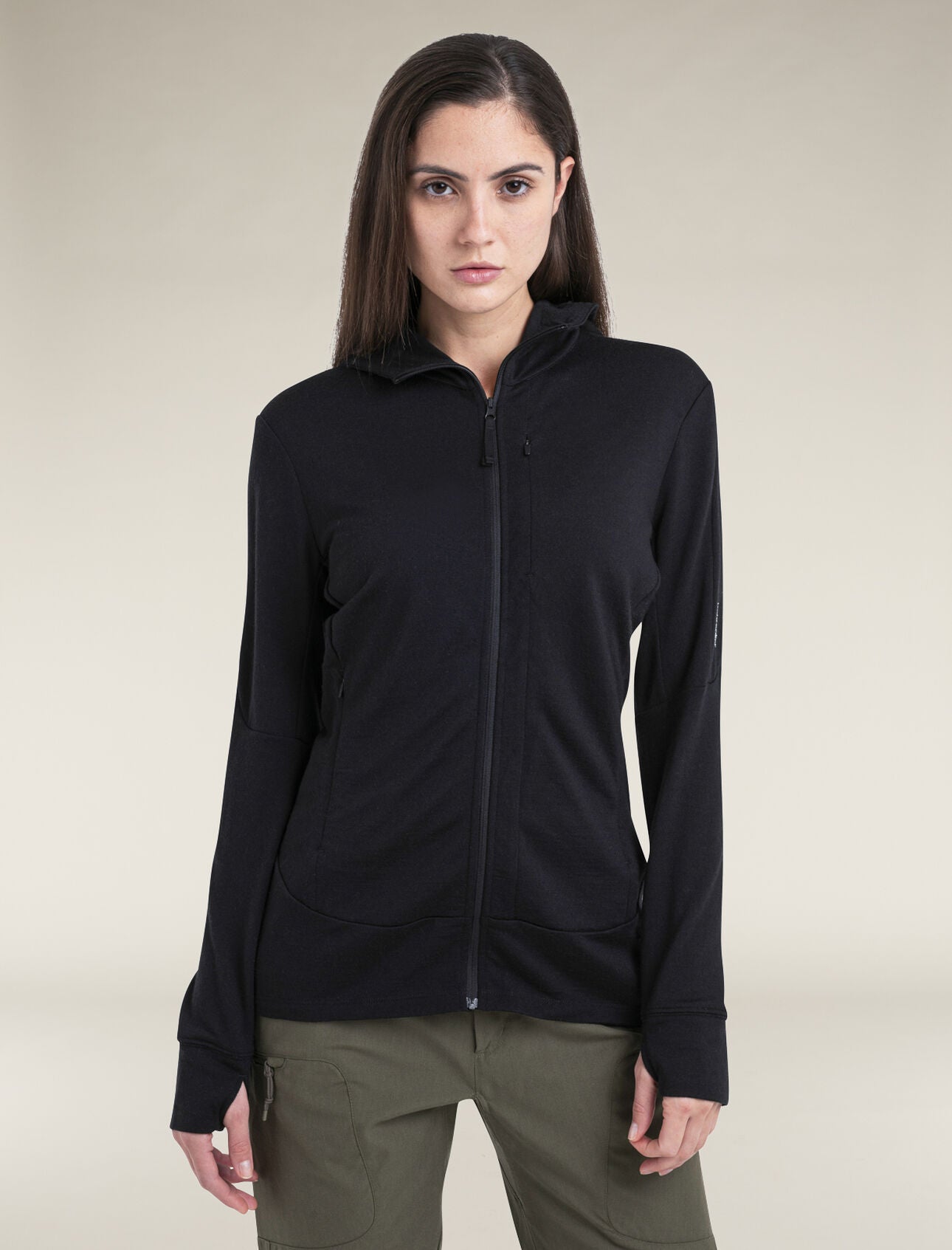 Icebreaker Quantum IV LS Zip Hoodie for Women - Merino Wool Base Layer for Hiking, Skiing & Outdoor Adventures