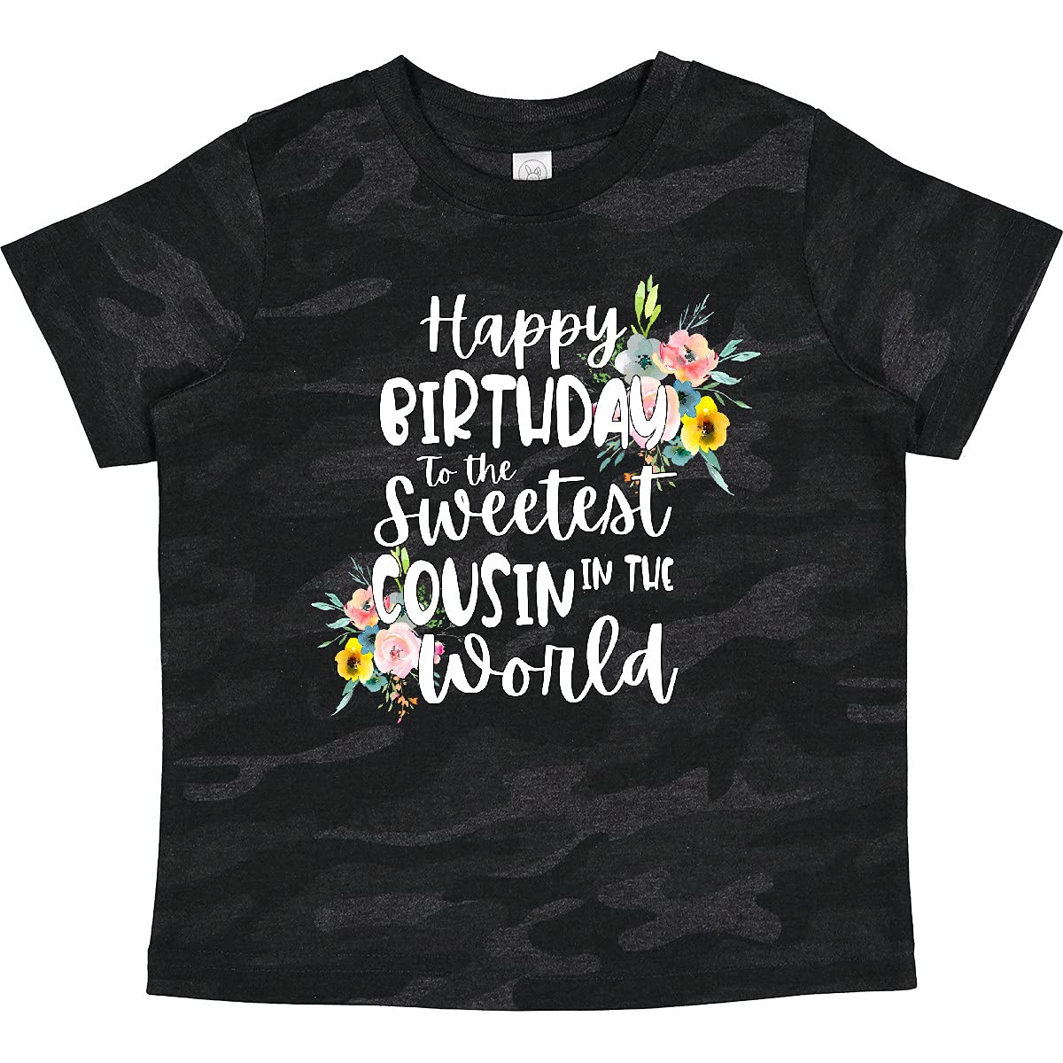 Inktastic Happy Birthday to The Sweetest Cousin in The World Toddler T-Shirt - Cute Cousin Birthday Gift for Kids, Toddlers & Babies - Perfect for Birthday Parties, Family Gatherings & Special Celebrations