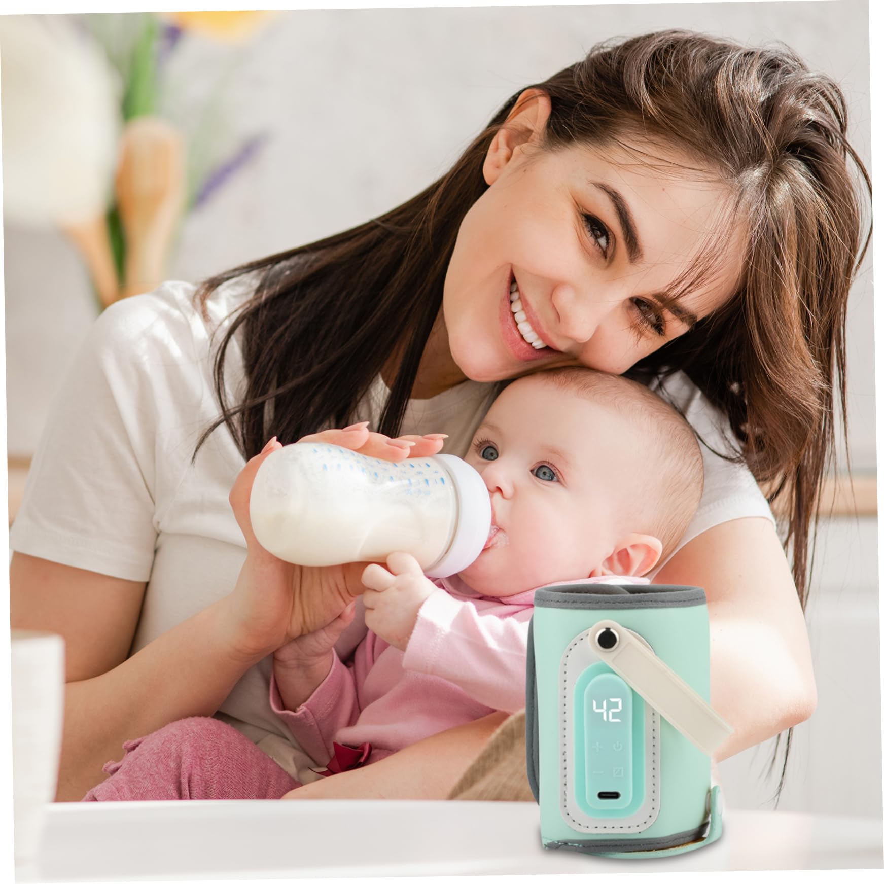 USB Baby Bottle Warmer - 21W Fast Heating Portable Bottle Insulation Cover for Breastmilk & Formula - Perfect for Travel, On-the-Go & Home Use