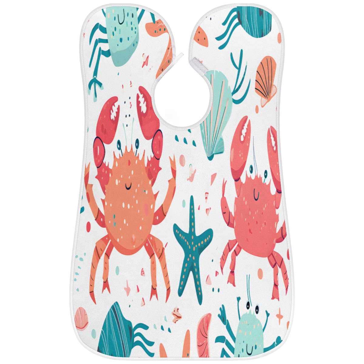 **Men's Crab Print Shaving Bib - Waterproof Beard Trimming Apron for Barbers & DIY Grooming, Hair Dye Cape for Women & Artists, Sink Hair Catcher - Perfect Gift for Barbershop & Home Use**