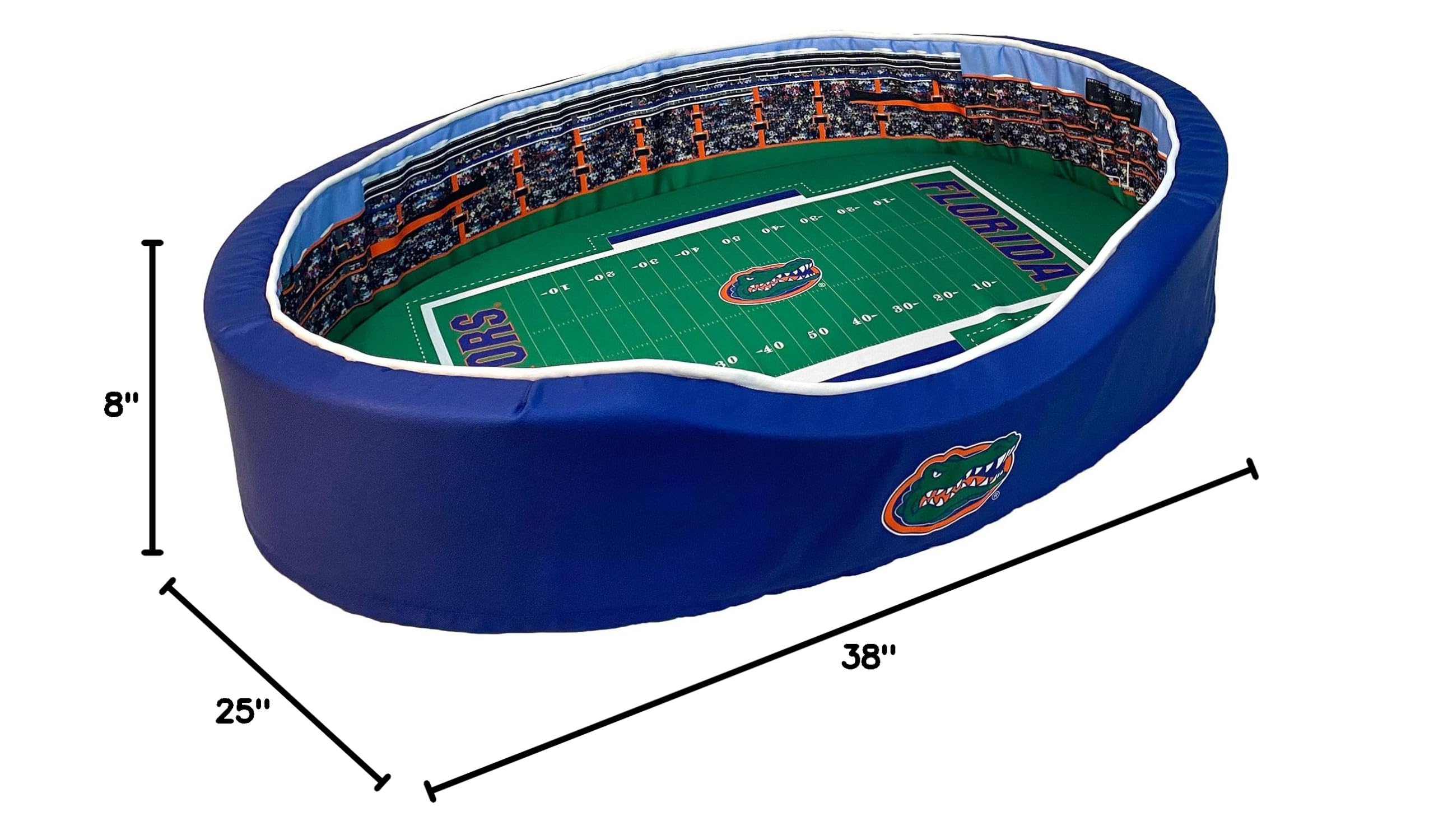 StadiumSpot Oval Dog Bed for Large Dogs - Comfortable & Durable Pet Bed with Removable Washable Cover - Perfect for Home, Crate & Travel Use (Wisconsin Design, Large Size)