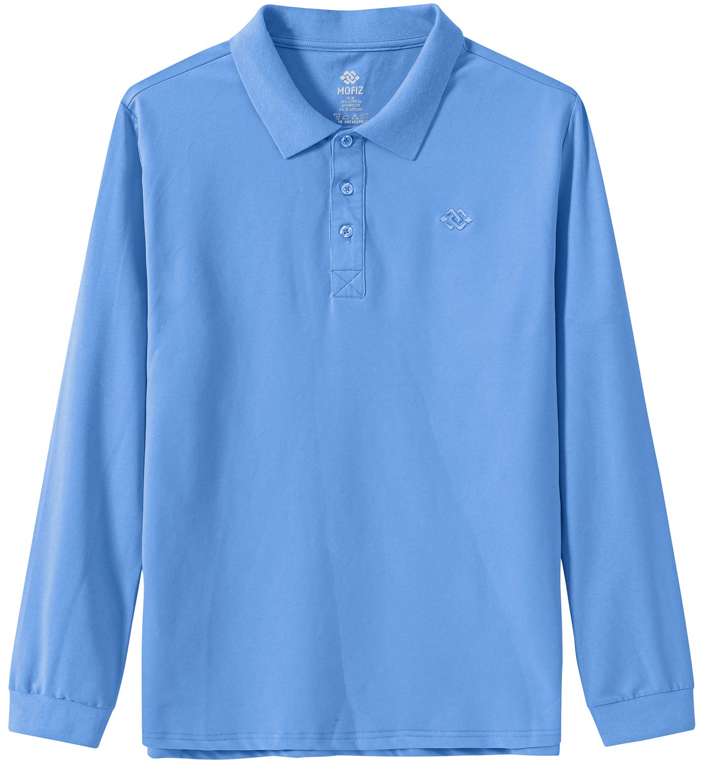 MoFiz Men's Long Sleeve Polo Shirts - Breathable Golf & Sports Shirt with Comfort Fit - Classic Jersey Style for Golfing, Tennis & Casual Wear