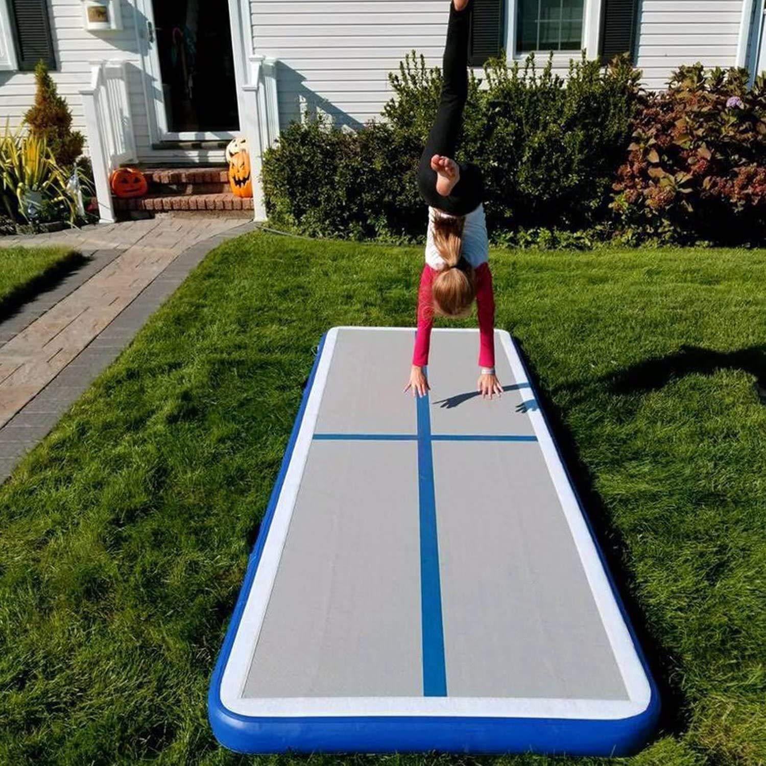 Inflatable Tumbling Air Track Mat - Foldable Gym Floor for Gymnastics, Cheerleading & Home Workouts - Perfect for Indoor Training & Kids Play Area