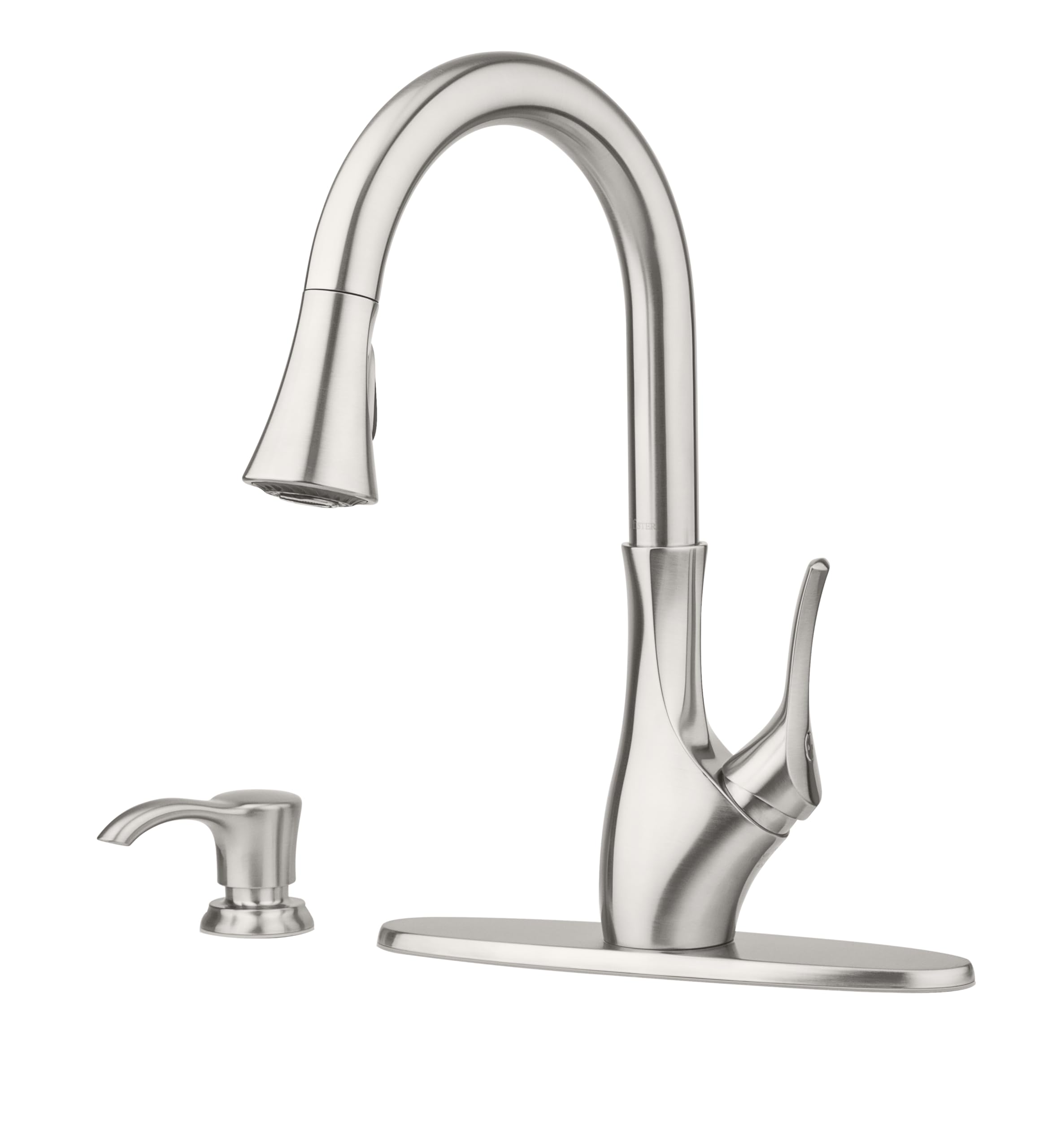 Pfister F-529-7TGS Tegley Single Handle Pull-Down Kitchen Faucet with Soap Dispenser - Stainless Steel Finish for Modern Home & Commercial Kitchens