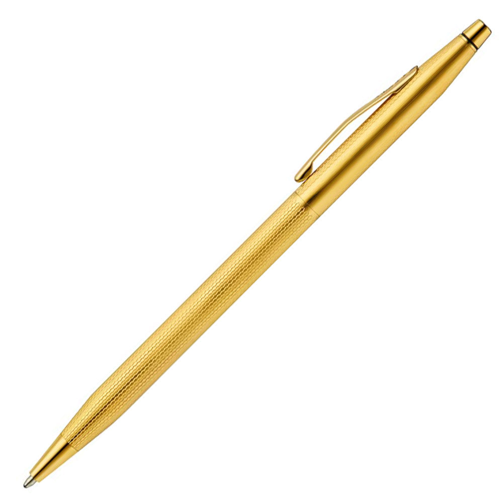 Luxury Cross Classic Century 23k Gold Plated Ballpoint Pen with Engraved Diamond Pattern - Premium Gift for Business, Graduation & Special Occasions