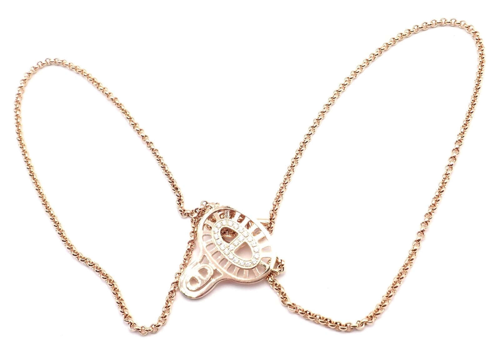 Authentic Hermes Chaine D'ancre Divine 18k Rose Gold Diamond Necklace with Certificate & Box - Perfect for Weddings, Anniversaries & Luxury Gifts