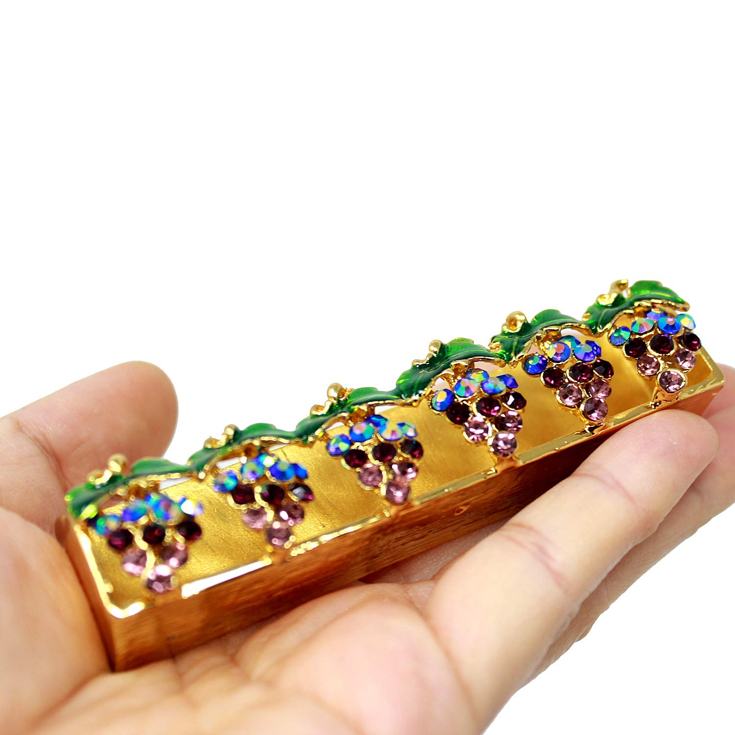 Echomerx Gold Tone Grape Business Card Holder - Elegant Metal Card Case for Professional Networking, Office, and Gifts