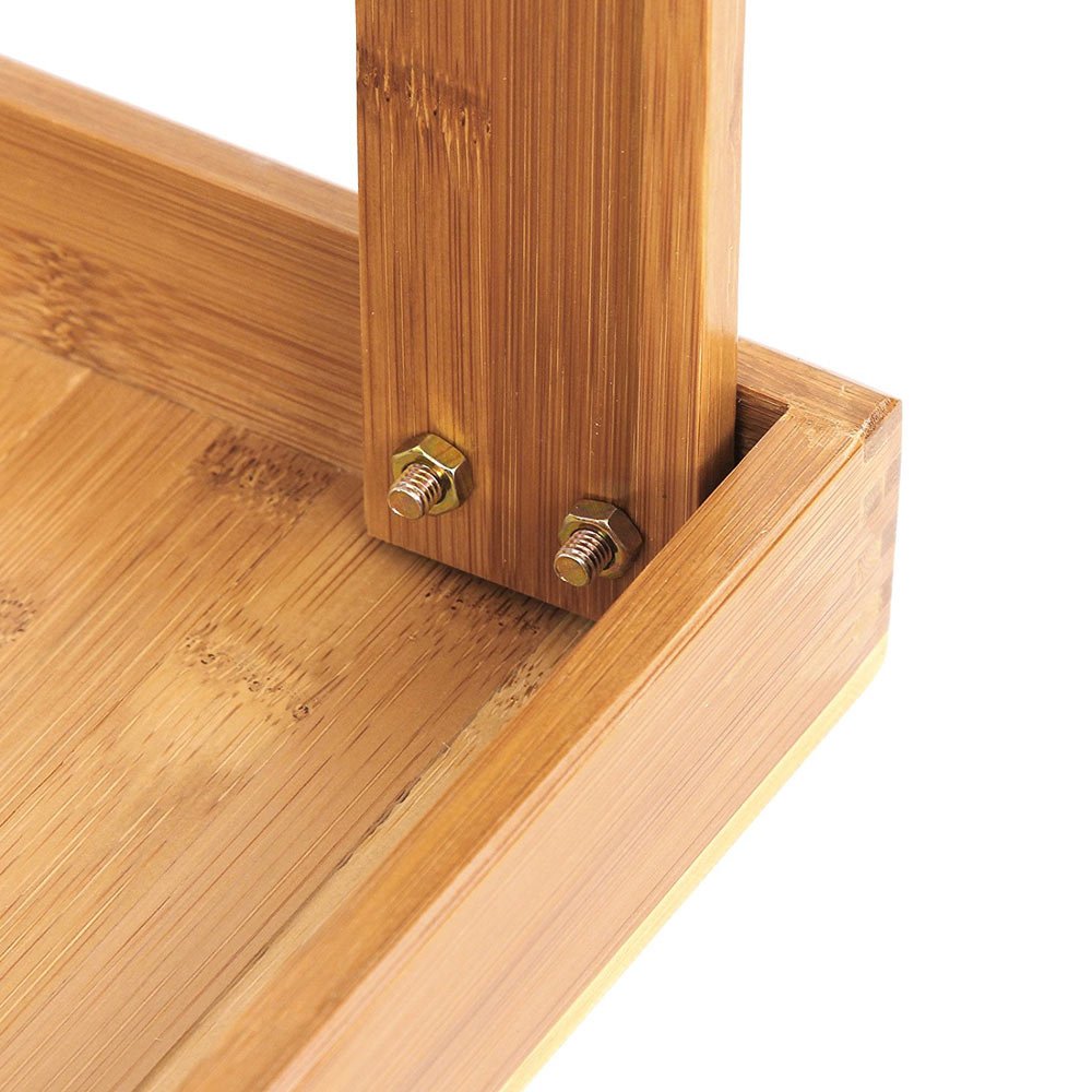 Lykos Bamboo Shoe Storage Bench - Entryway Organizer with Rack Shelf for Boots & Shoes - Perfect for Hallway, Mudroom, or Closet Organization