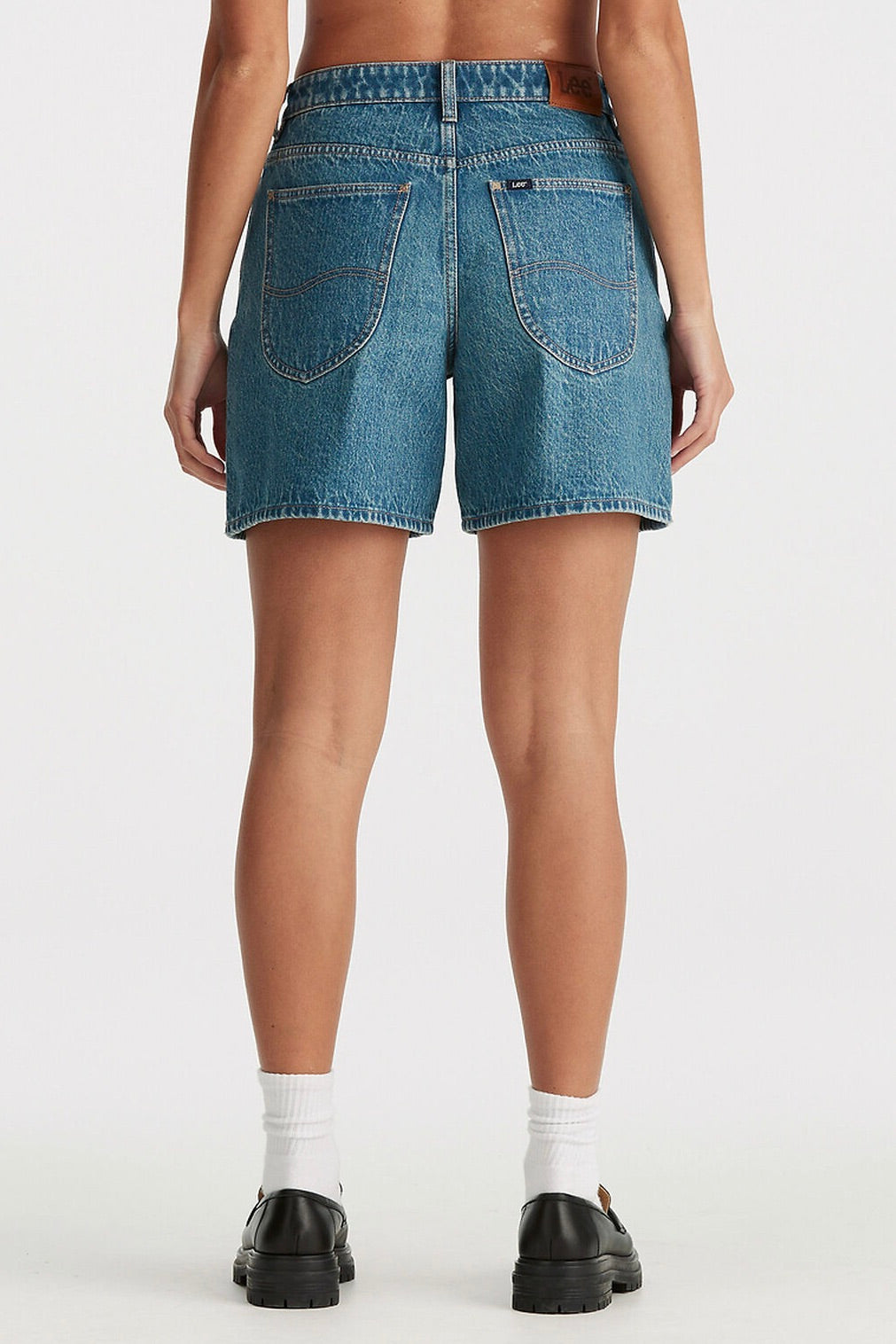 Indigo Pool Denim Mid Relaxed Shorts for Men - Comfortable Casual Wear for Summer, Beach, and Poolside Relaxation