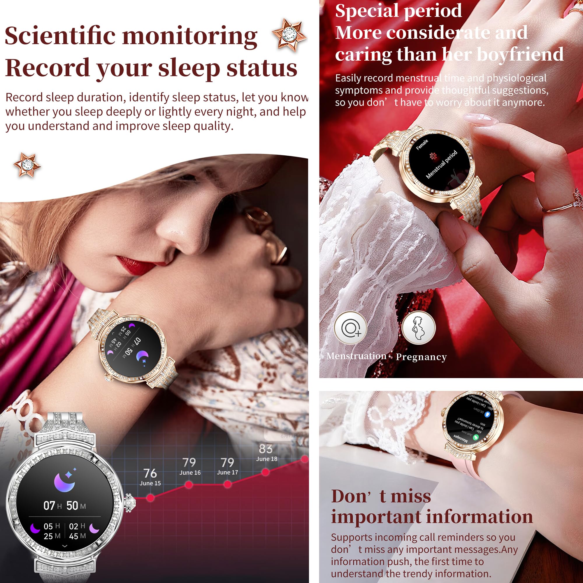 Smart Watches for Women & Men - 1.32