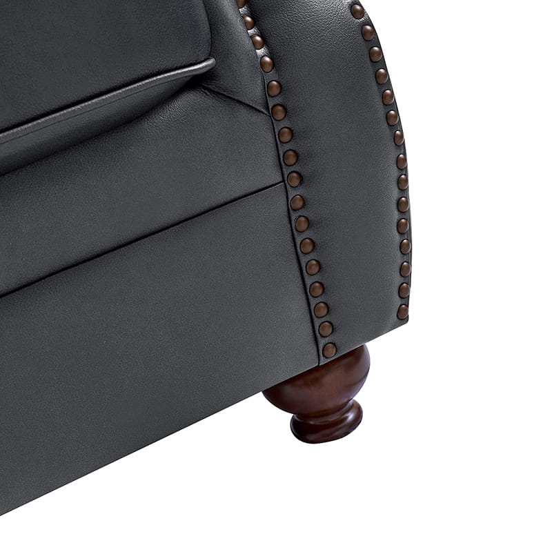 Premium Iliana Genuine Leather Sofa with Elegant Rolled Arms - Luxurious Living Room Furniture for Home & Office Decor