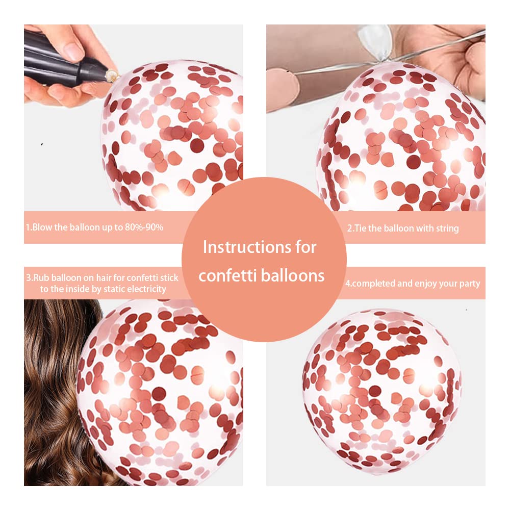 Rose Gold 71st Birthday Party Decorations Set - Happy Birthday Banner, Sash & Number 71 Balloons for Women | Latex Confetti Balloons | Perfect for Milestone Birthday Celebrations, Retirement Parties & Special Occasions
