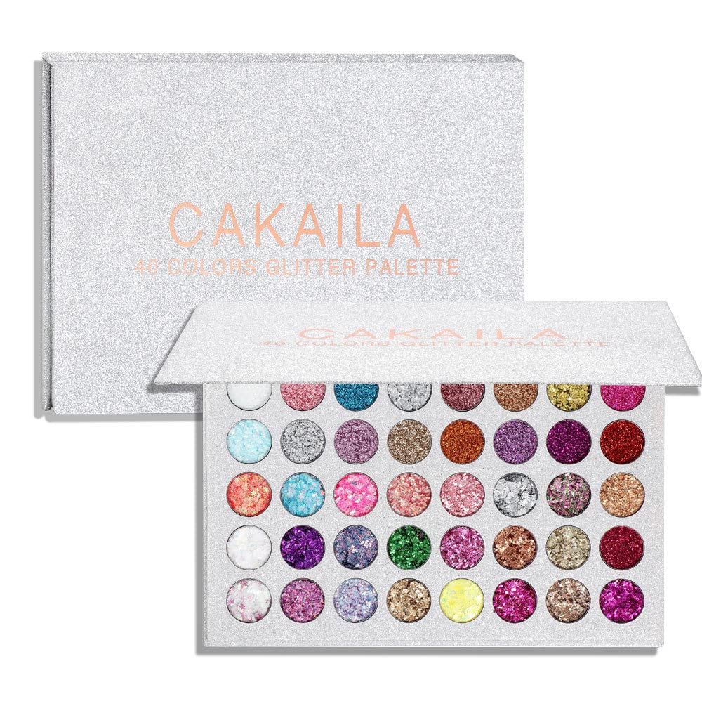 MEICOLY 40-Color Glitter Eyeshadow Palette - Pressed Pigmented Mineral Makeup with Ultra Shimmer & Sequins | Long-Lasting Self-Adhesive Formula for Face & Eye Makeup | Perfect for Parties, Halloween, Cosplay & Special Occasions