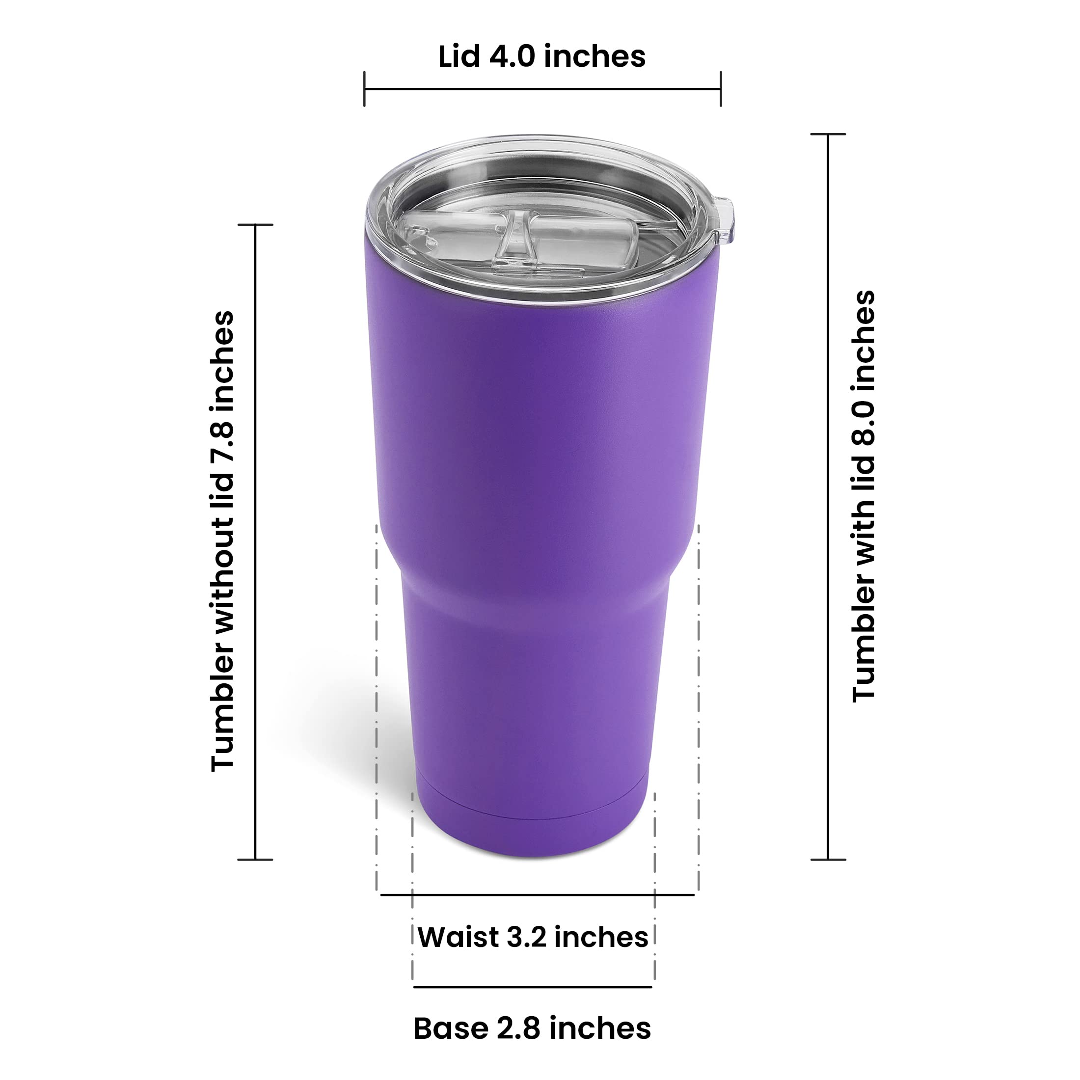 Makerflo 30 oz Purple Powder Coated Tumbler - 25 Pack with Lids & Straws | Laser Engravable, UV DTF, Epoxy & Vinyl Ready | Perfect for DIY Gifts, Customization & Personal Projects | Great for Office, Gym, Travel & Outdoor Activities