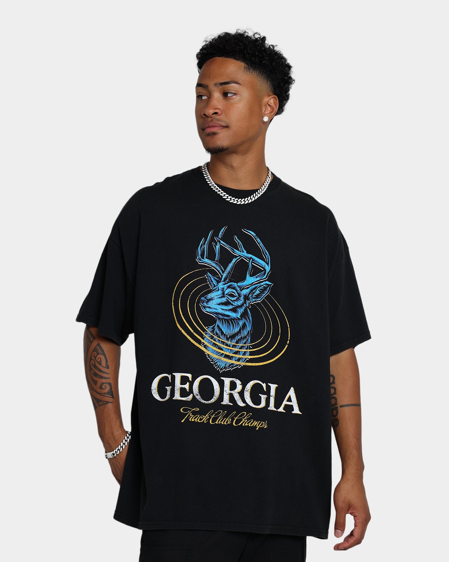 Vintage Georgia USA T-Shirt - Distressed Black Wash Style for Men & Women - Perfect for Casual Wear, Retro Fashion, and Thrift Shopping Outfits