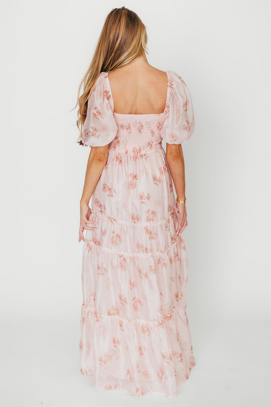 Sarah Women's Floral Maxi Dress in Pink - Perfect for Summer Beach Vacations, Weddings & Casual Outings