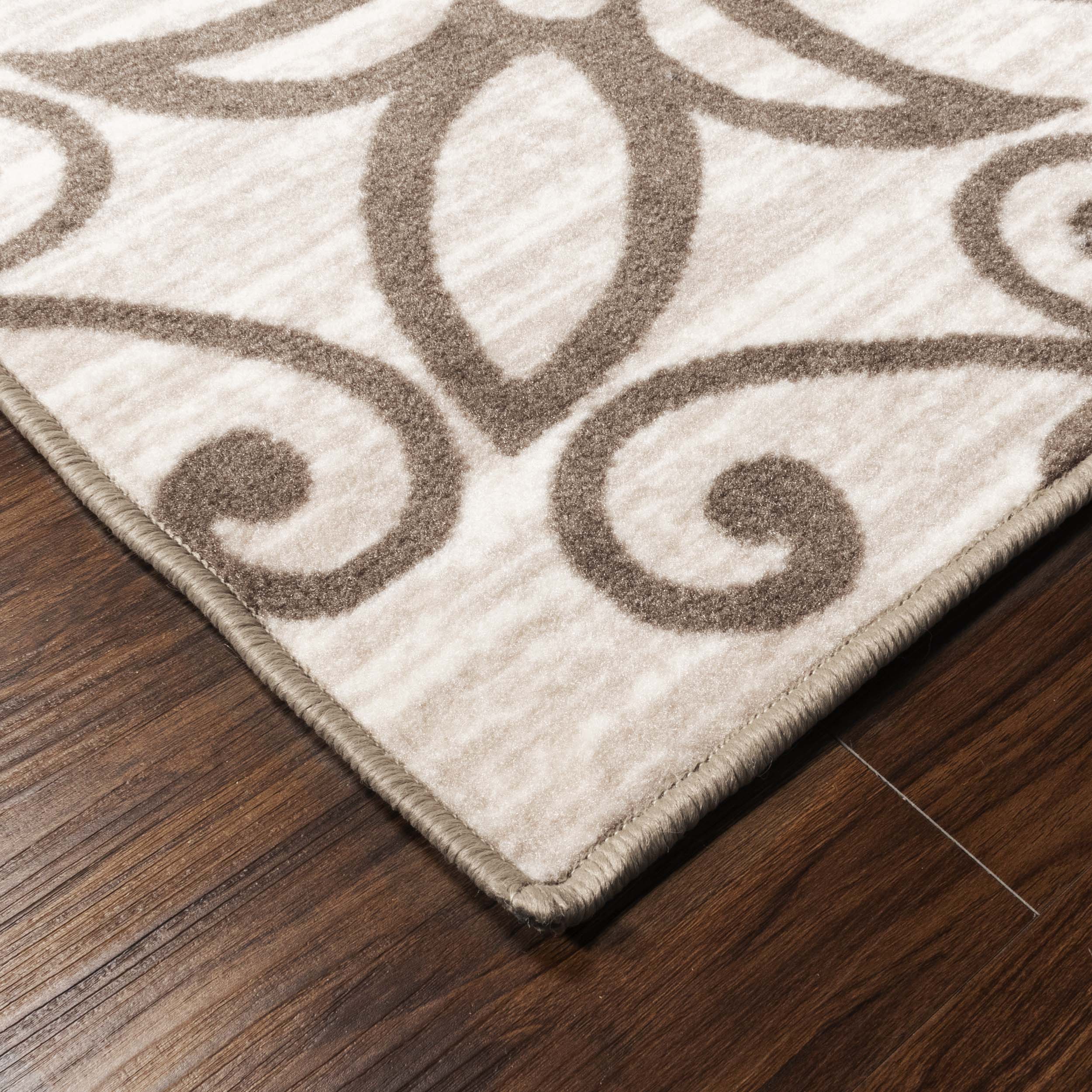 Non-Slip Modern Floral Medallion Indoor Area Rug - Soft Anti-Skid Runner for Living Room, Bedroom, Hallway - Home Decor & Floor Protection