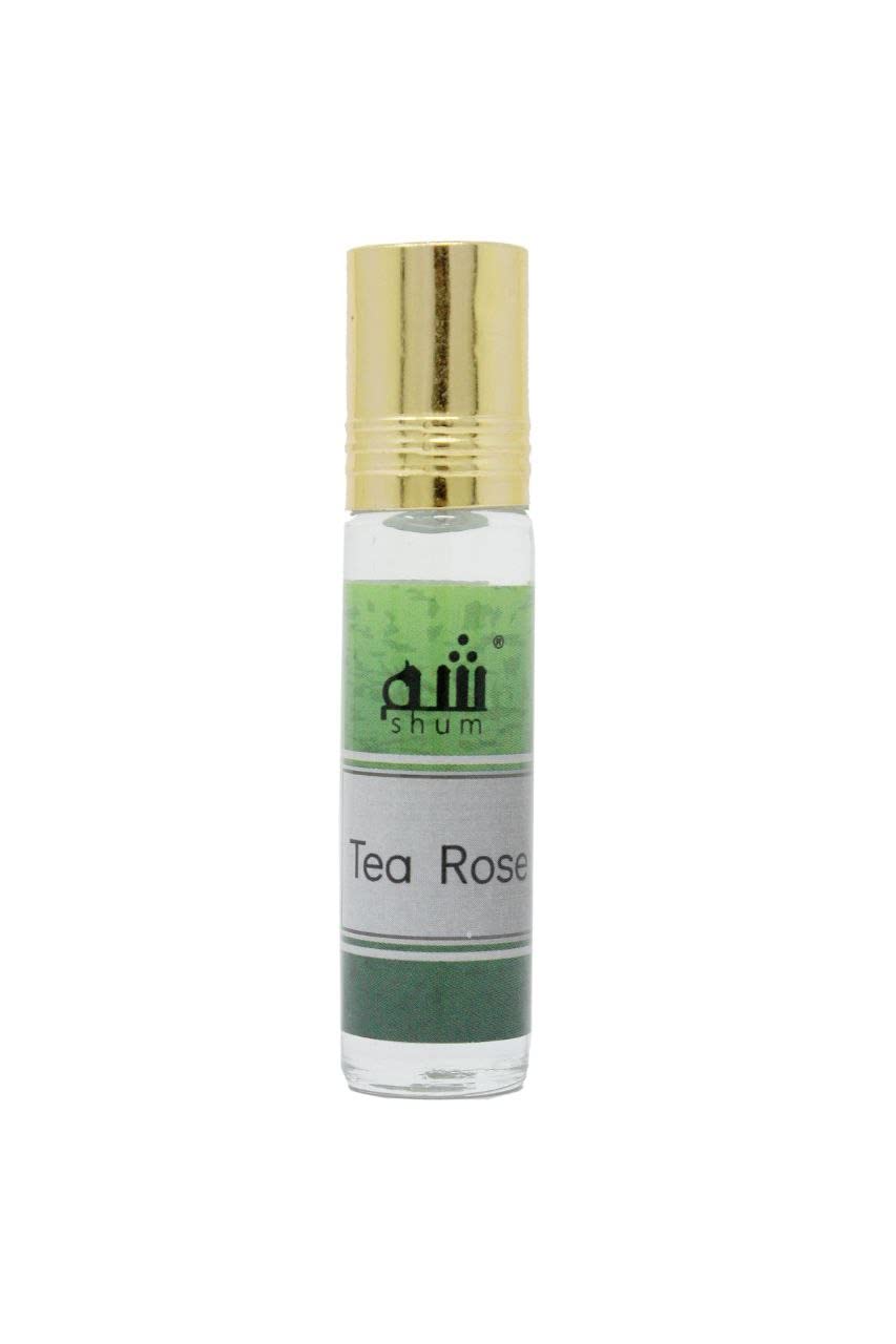 Shum Tea Rose Attar - 8ml Pure Concentrated Non-Alcoholic Perfume Oil | Floral Scent for Aromatherapy, Meditation & Personal Fragrance