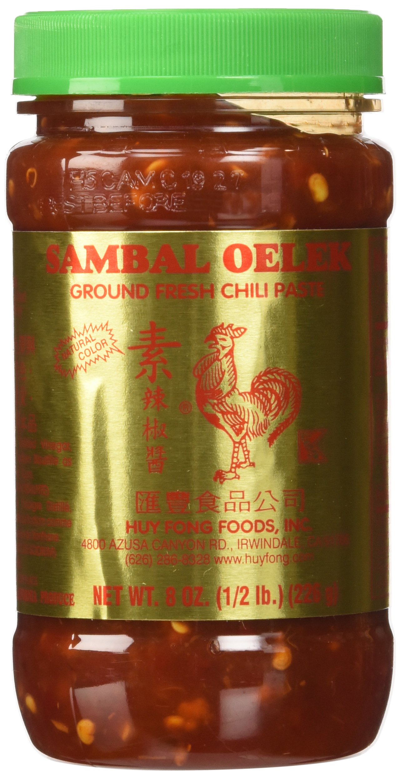 Huey Fong Traditional Red Chili Sauce Jar with Green Lid - Authentic Asian Hot Sauce for Cooking, Stir Fry & Dipping - Perfect for Pho, Dumplings & Asian Cuisine