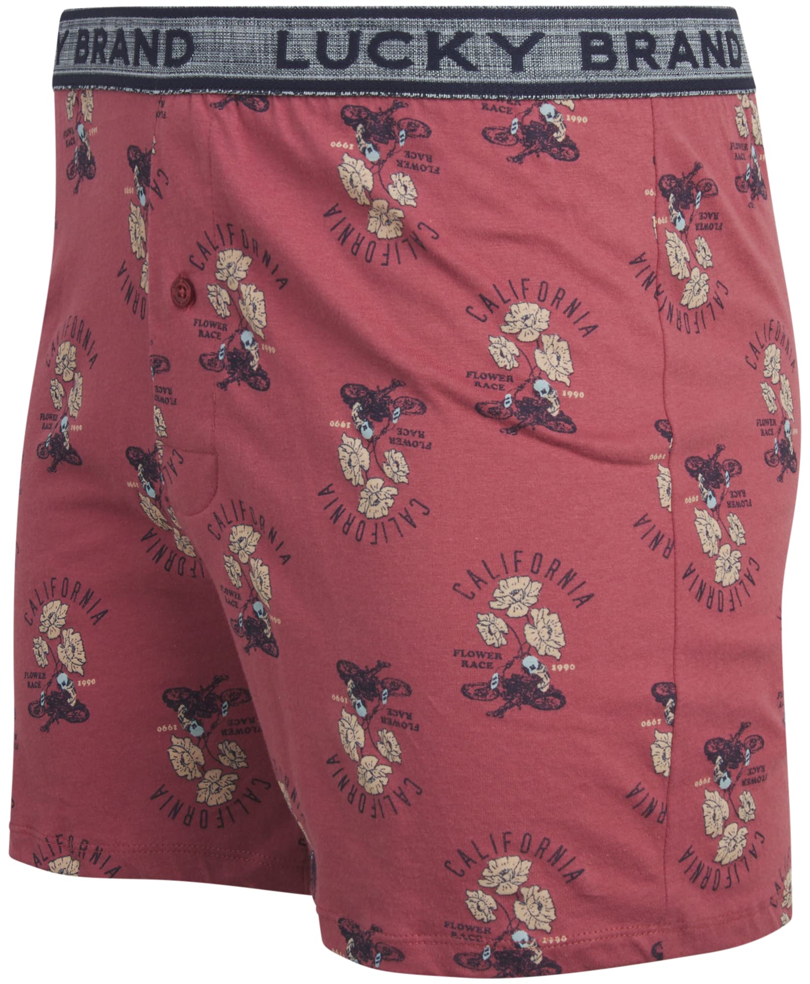 Lucky Brand Men's Boxer Shorts 3-Pack - Soft Knit Cotton Underwear with Functional Fly - Breathable & Comfortable Men's Boxers (S-XXL) - Perfect for Everyday Wear, Workout & Travel