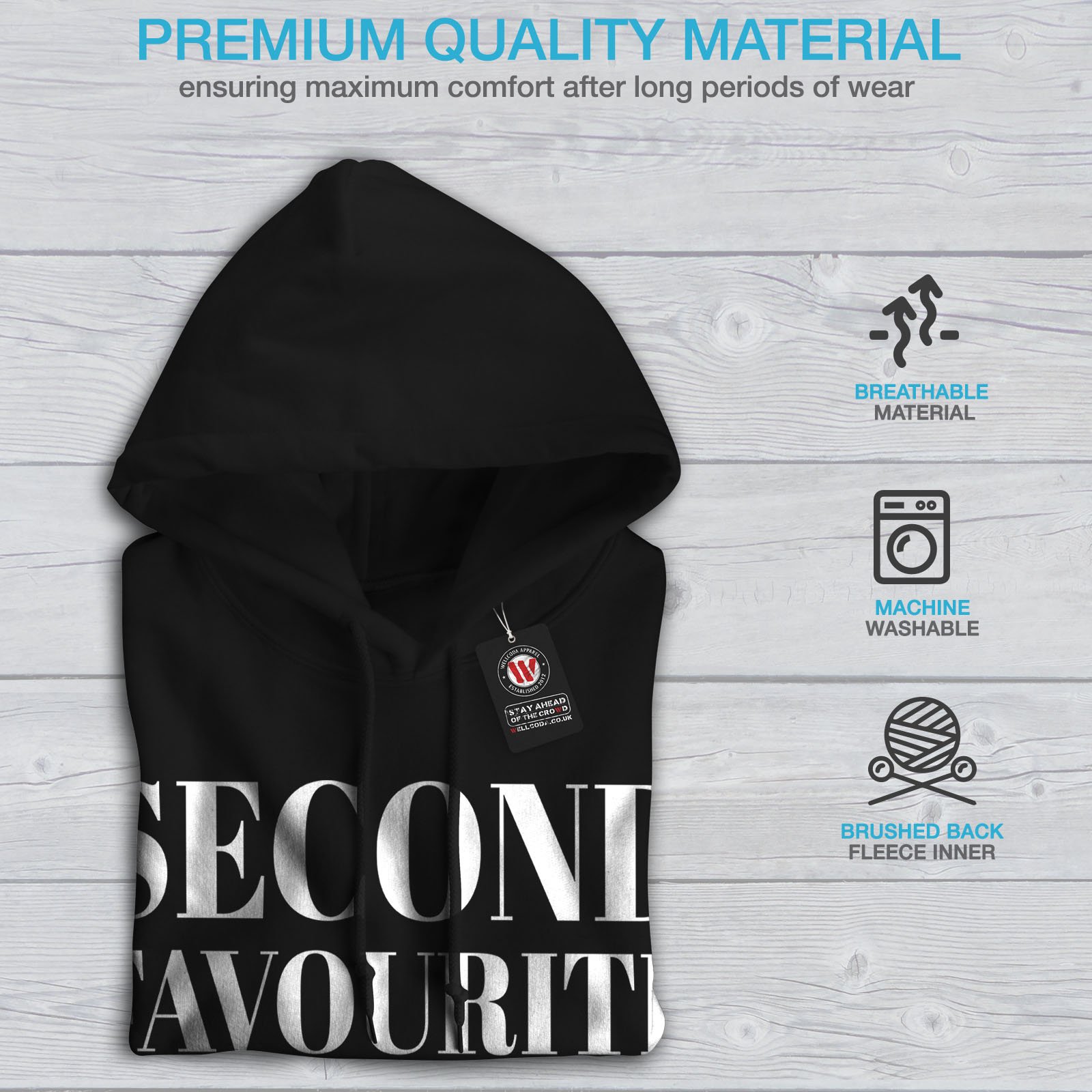Funny Wellcoda Second Favorite Child Men's Hoodie - Comfortable Hooded Sweatshirt for Casual Wear, Gifts & Family Gatherings