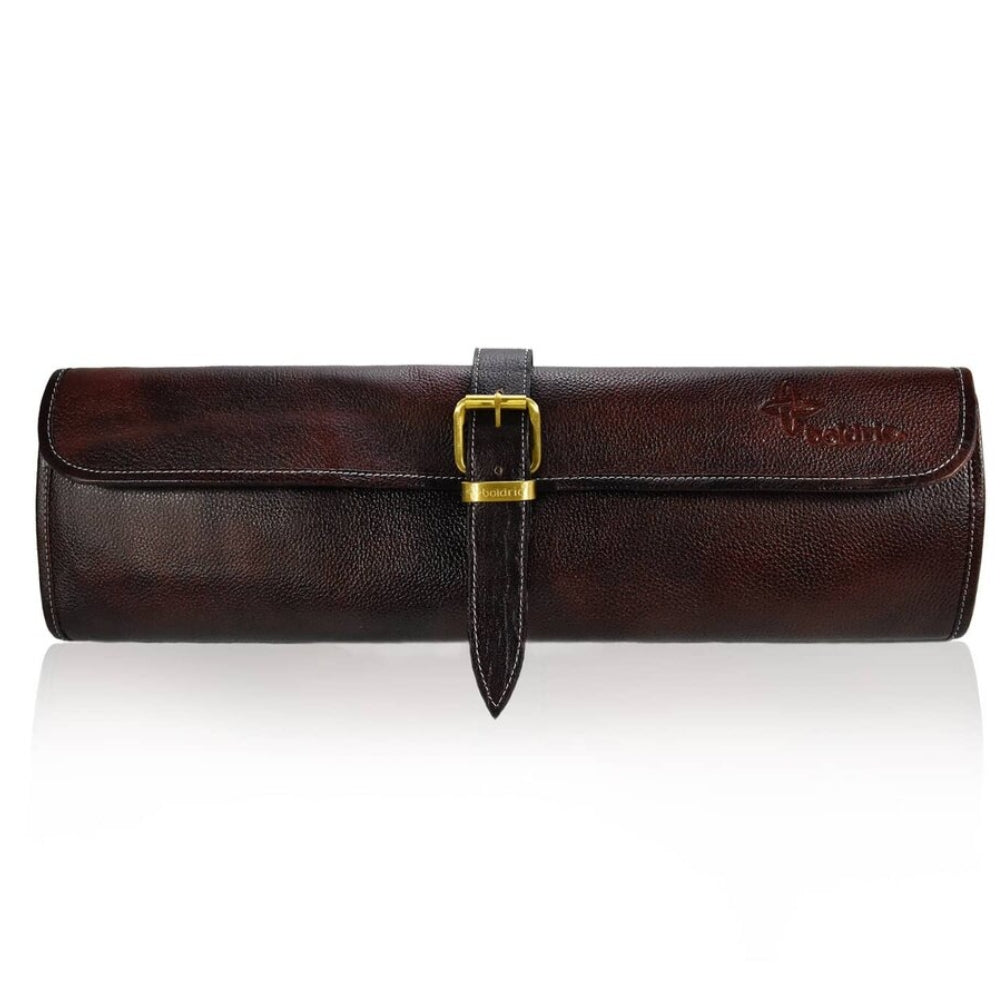 Boldric 8-Pocket Professional Knife Roll - Heavy Duty Brown Canvas Knife Case for Chefs, Butchers & Culinary Students - Perfect for Kitchen, Restaurant & Cooking Classes
