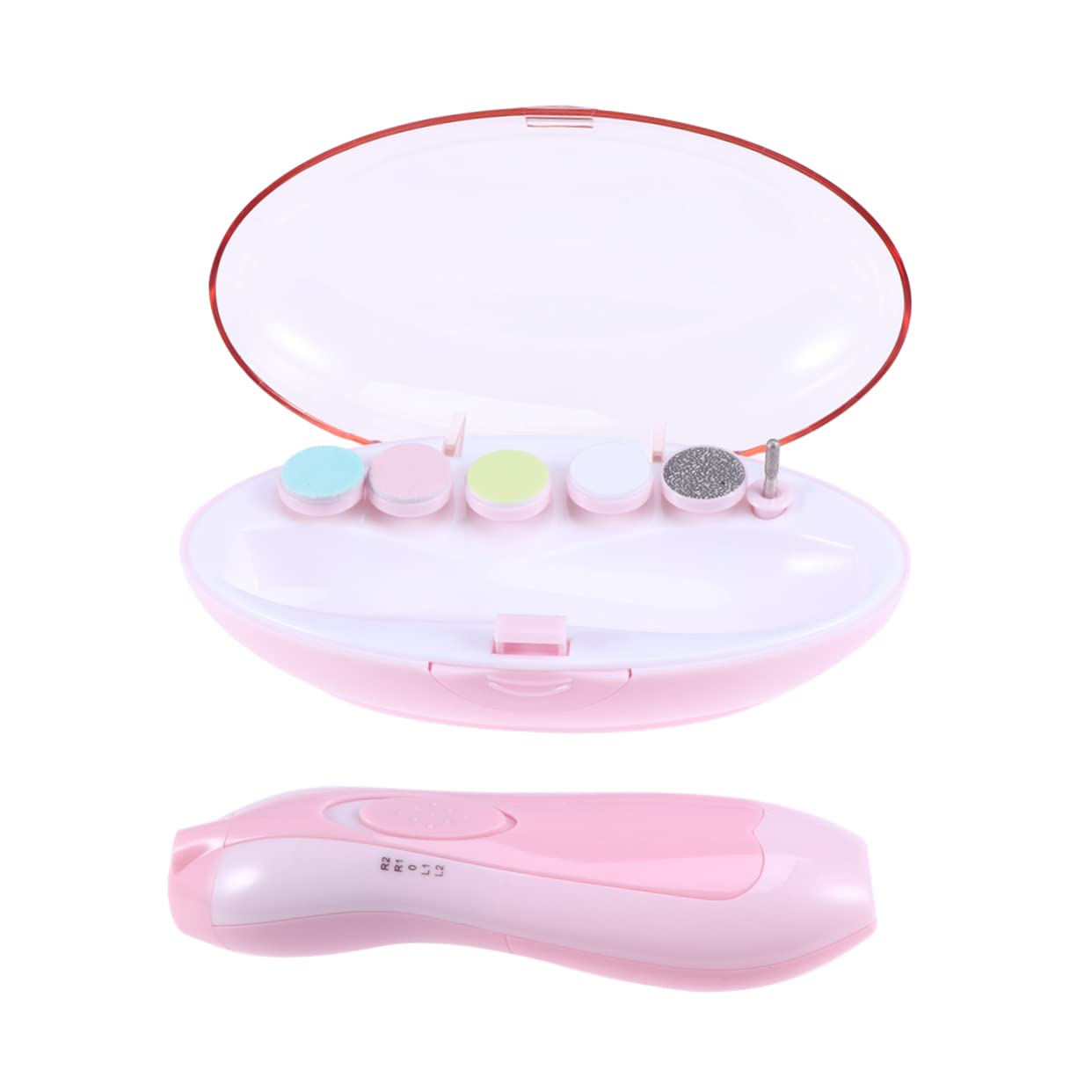 Healeved Electric Nail File & Polisher - Gentle Baby Nail Trimmer with Multifunction Grinder for Safe & Precise Manicures - Perfect for Newborns, Toddlers & Home Nail Care (Pink)