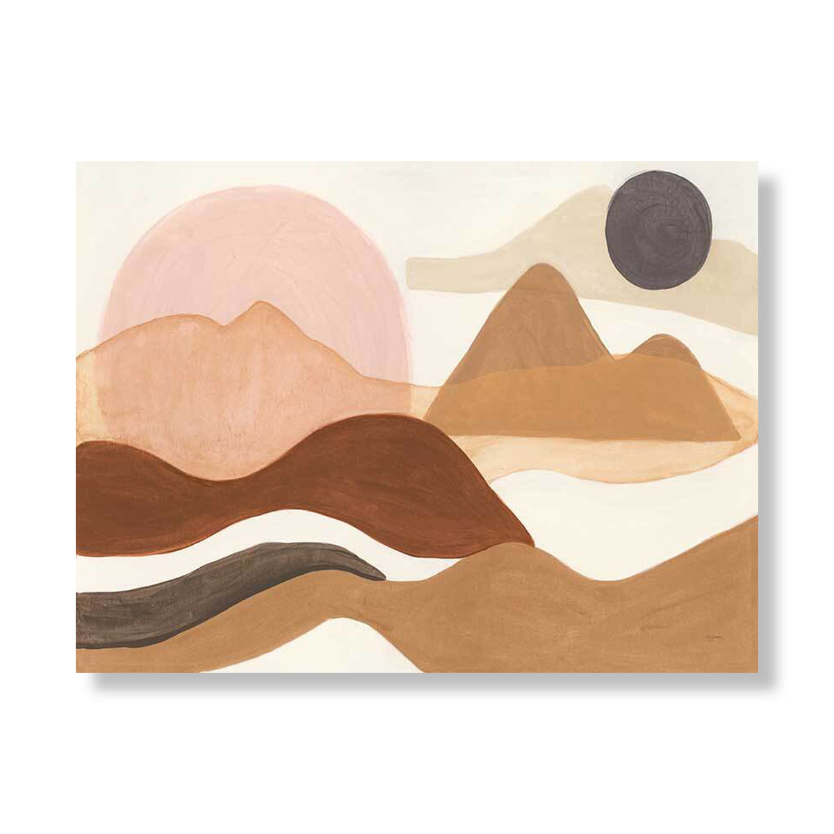 Adobe Boho Landscape Art Print - Southwestern Desert Wall Decor for Living Room, Bedroom & Office | Unique Handmade Canvas Painting