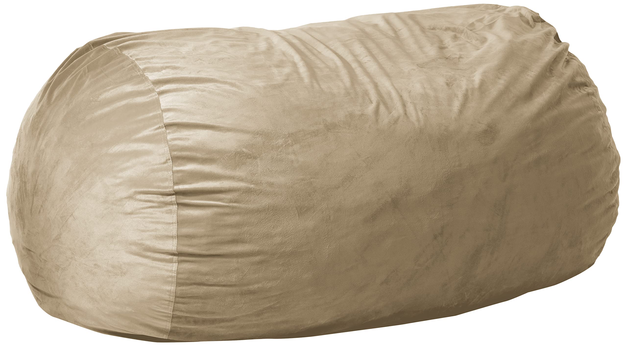 6-Foot Microsuede Bean Bag Chair Cover in Camel Color - Soft & Durable Chill Sack Replacement - Perfect for Living Room, Game Room, or Dorm Relaxation