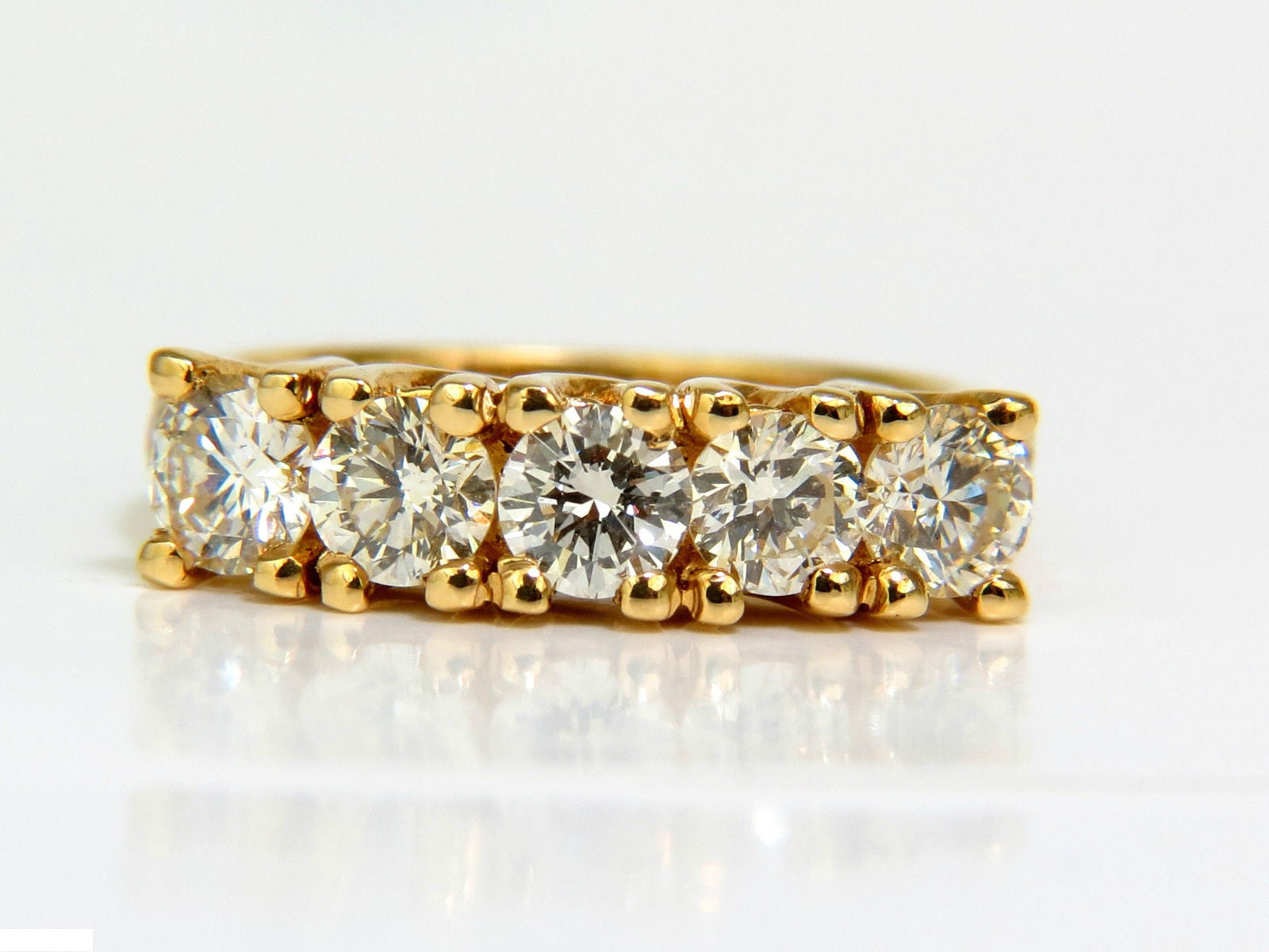 1.82CT Diamond Band Ring with Pave Shoulders in 14K Gold - Elegant Wedding, Engagement, or Anniversary Jewelry for Women