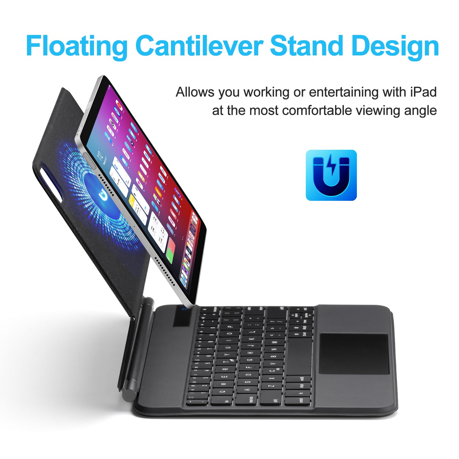 KIYPUT Bluetooth Keyboard Case for iPad Air 11 inch (M2) 2024 & iPad Pro 11 inch (1st-4th Gen) - Slim Protective Cover with Multi-Touch Trackpad, Backlit Keys, Compatible with iPad Air 4th/5th Gen | Perfect for Work, Study & Travel