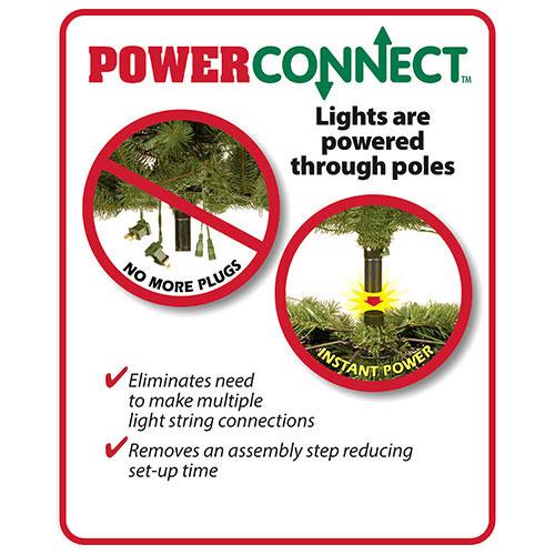 7.5-Foot Pre-Lit Artificial Christmas Tree with Crystal Elegance Pine & PowerConnect™ Technology - Perfect for Home, Office, and Holiday Decorations