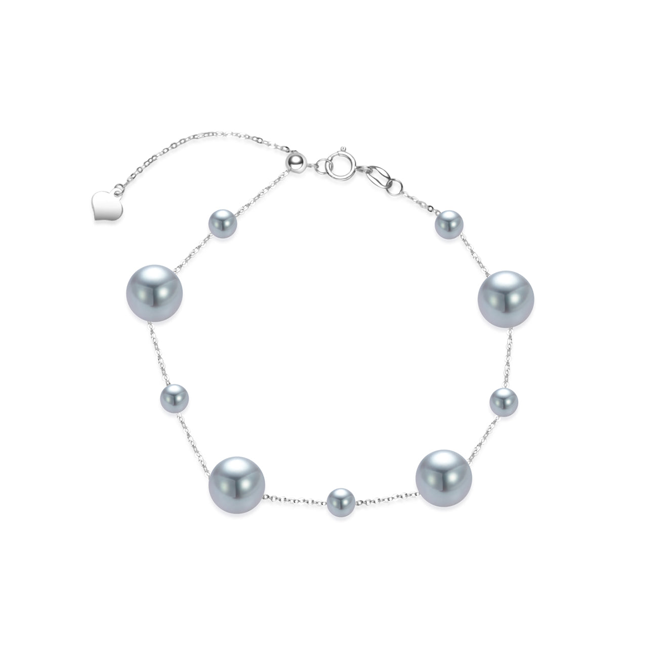 18K Solid Gold Silver Blue Akoya Pearl Bracelet KB00057 - Elegant Jewelry Gift for Women, Perfect for Weddings, Anniversaries & Special Occasions