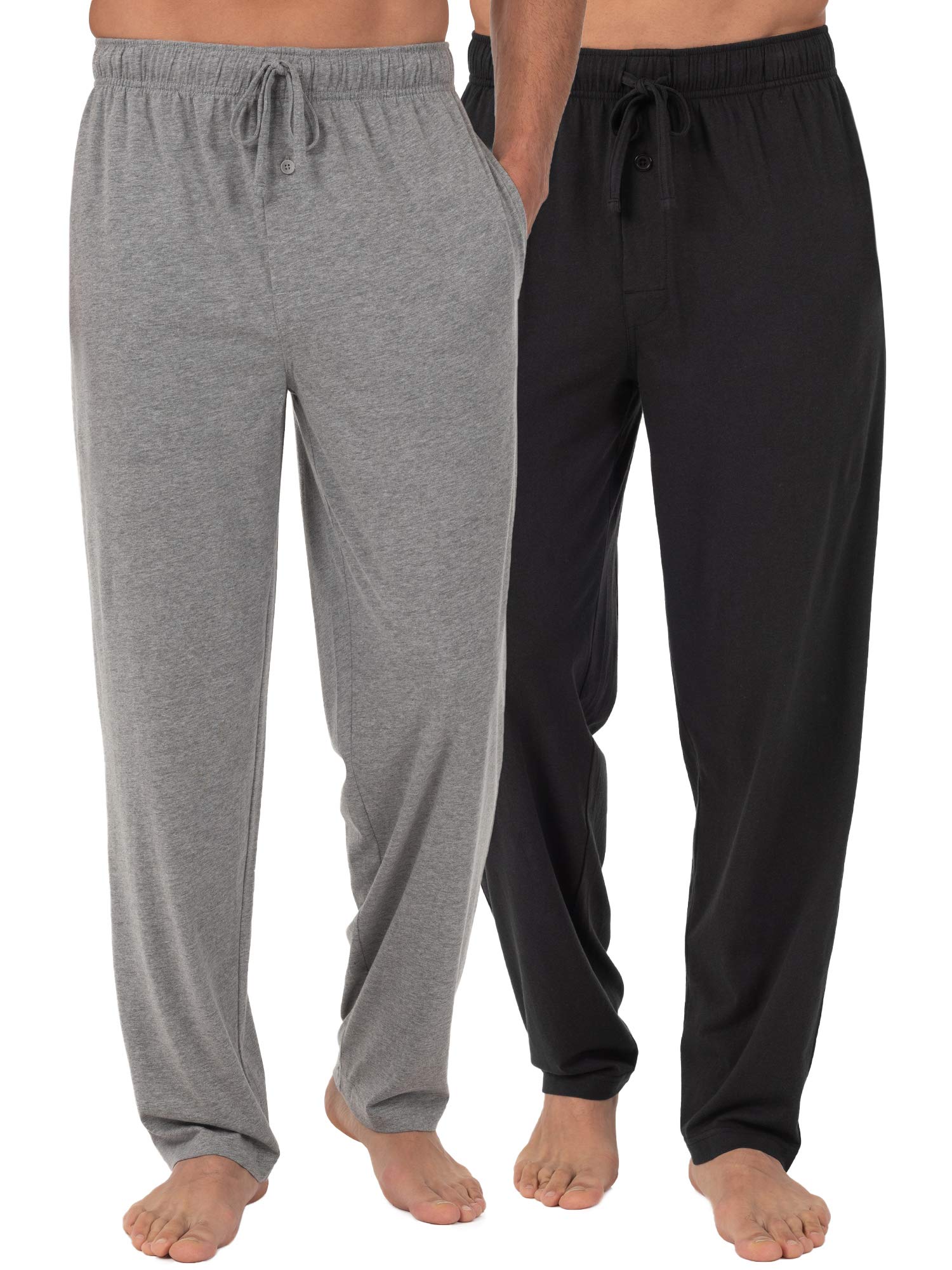 Fruit of the Loom Men's Plus Size Jersey Knit Sleep Pants - Soft & Comfortable Lounge Pants (1-Pack & 2-Pack Options) - Perfect for Relaxing at Home, Lounging & Sleeping