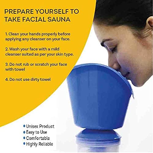 MoonEyes 5-in-1 Multifunctional Steamer - Facial, Fabric, Garment & Hair Steamer for Salon & Home Use | Portable Sauna Steamer & Vaporizer for Cold Relief (Blue) | Perfect for Skincare, Wrinkle Removal & Cough Relief