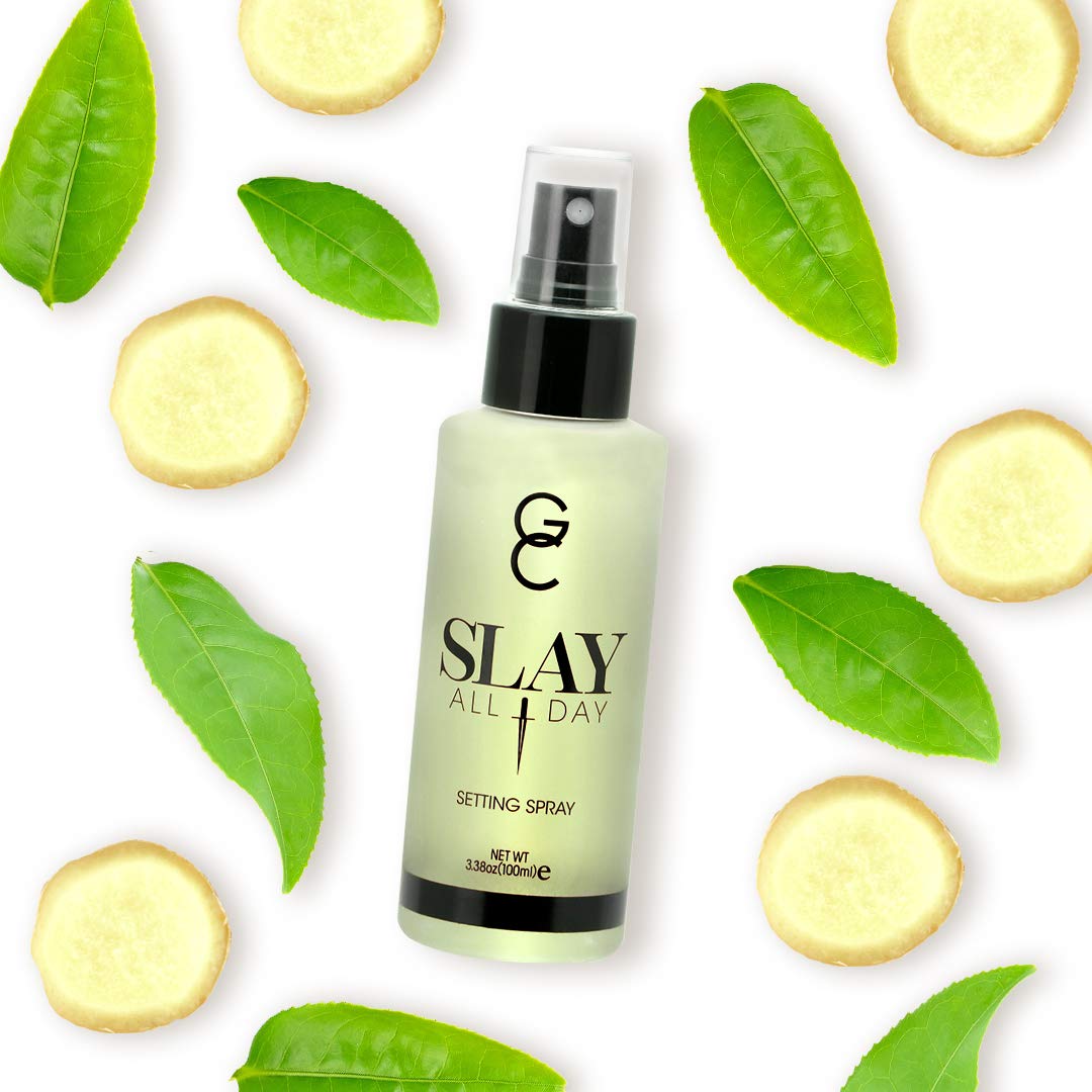 GC Make Up Setting Spray - Gerard Cosmetics Slay All Day Green Tea Scented Oil Control Matte Finish Facial Mist | Makeup Sealer & Primer | Keeps Makeup Fresh All Day | 3.38oz (100ml) | Cruelty Free & USA Made | Perfect for Long Wear, Hot Weather & Photo Shoots