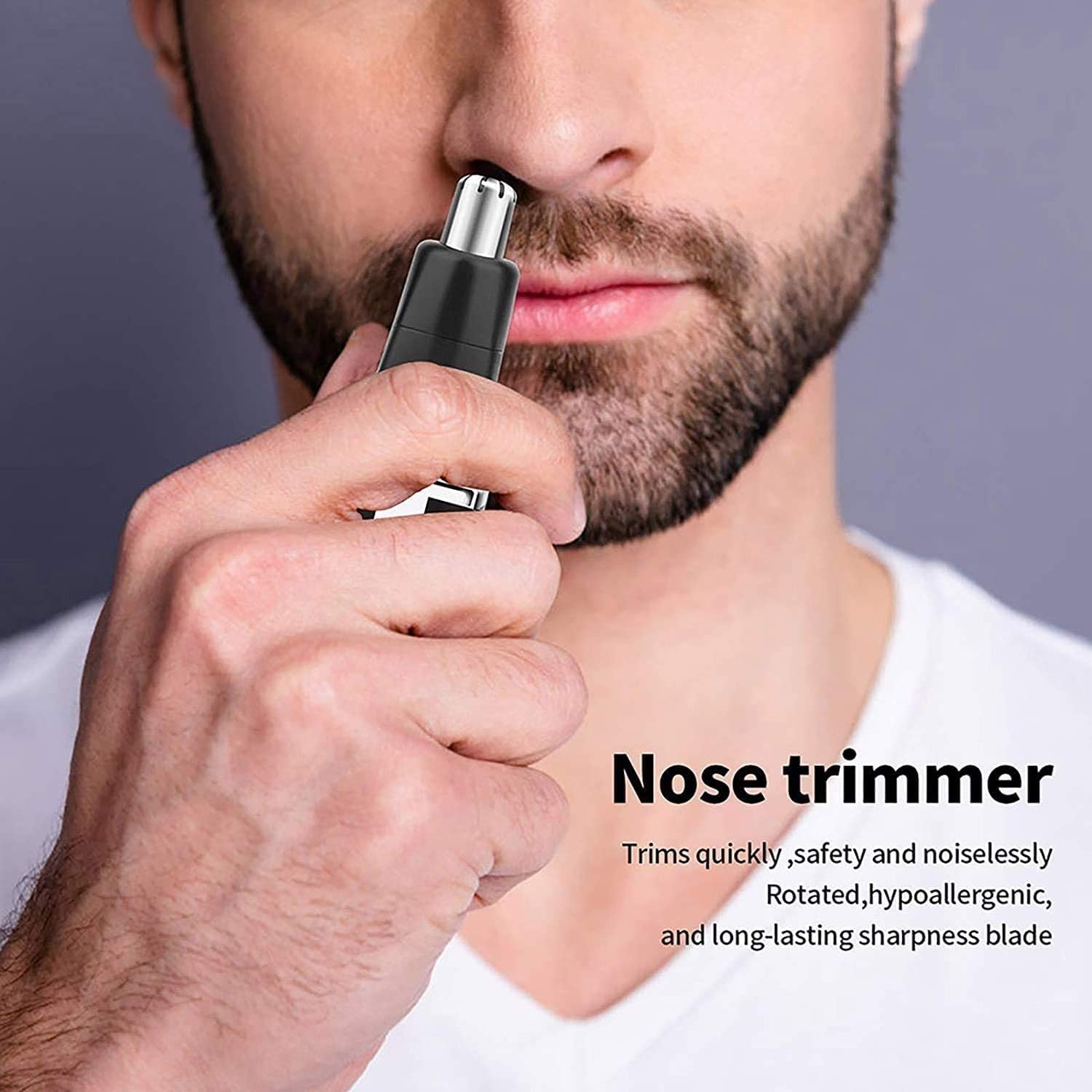 Rechargeable Electric Nose and Ear Hair Trimmer for Men & Women - Painless Grooming Kit for Personal Care at Home, Travel, and Gym