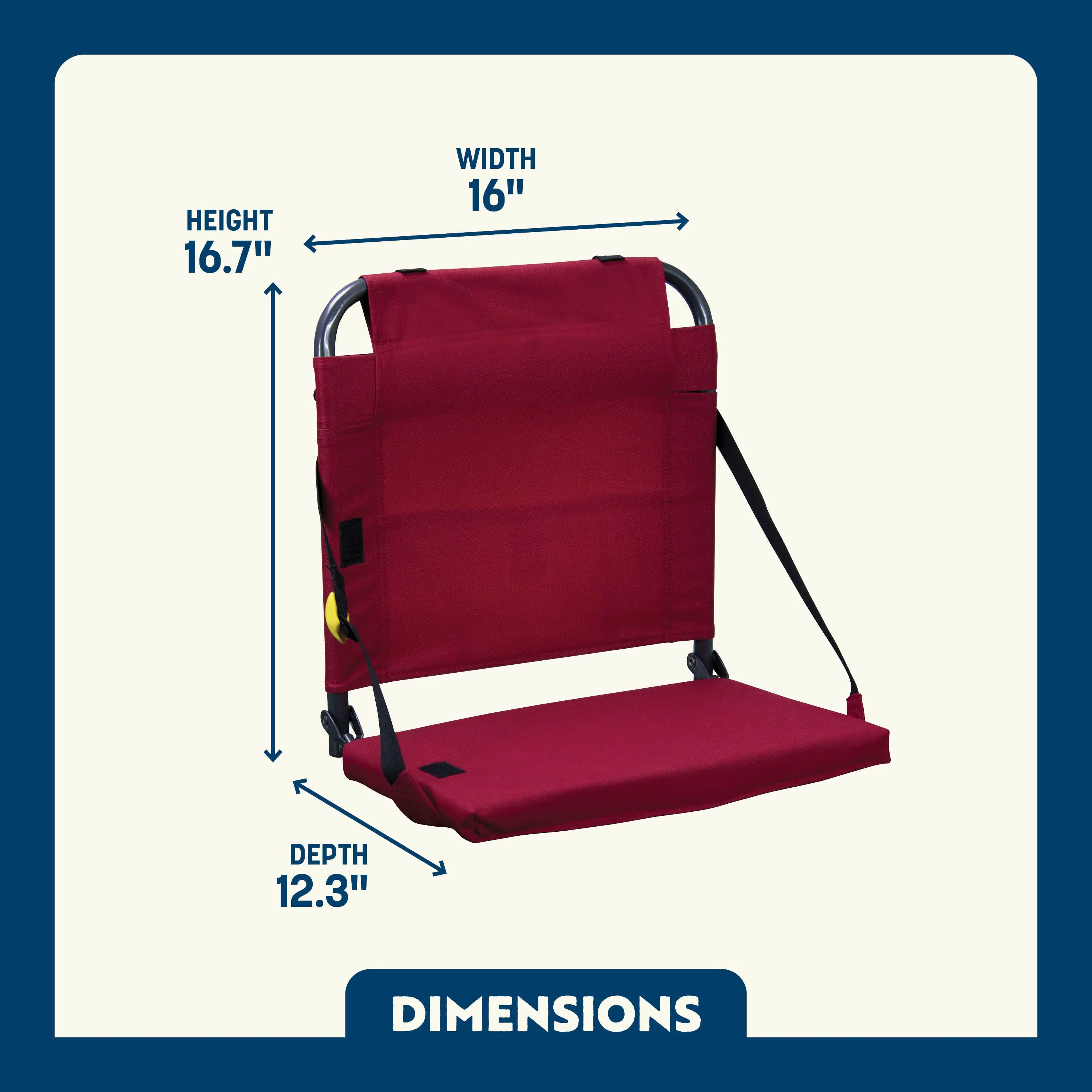 Comfortable BleacherBack Stadium Seat with Back Support - Portable Stadium Cushion for Football, Baseball & Outdoor Sports Events