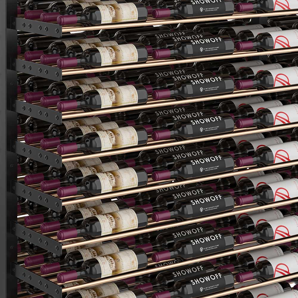 Evolution 144 Bottle Wine Display Rack - Premium Wooden Wine Storage Organizer for Home Bars, Restaurants & Wine Cellars - Perfect for Wine Collection & Entertaining Guests