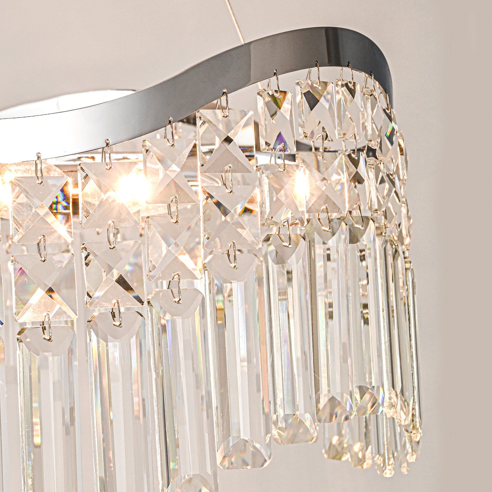 Glowlings 8-Light Modern 24-Inch Wide Elegant Wave Crystal Chandelier - Stylish Ceiling Lighting Fixture for Living Room, Dining Room & Bedroom