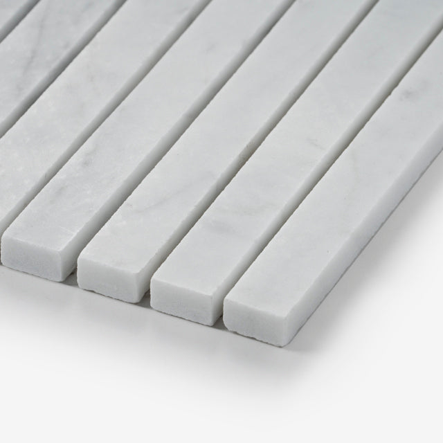 Premium Carrara Gabriele Kit Kat Honed Marble Mosaic Tile 12