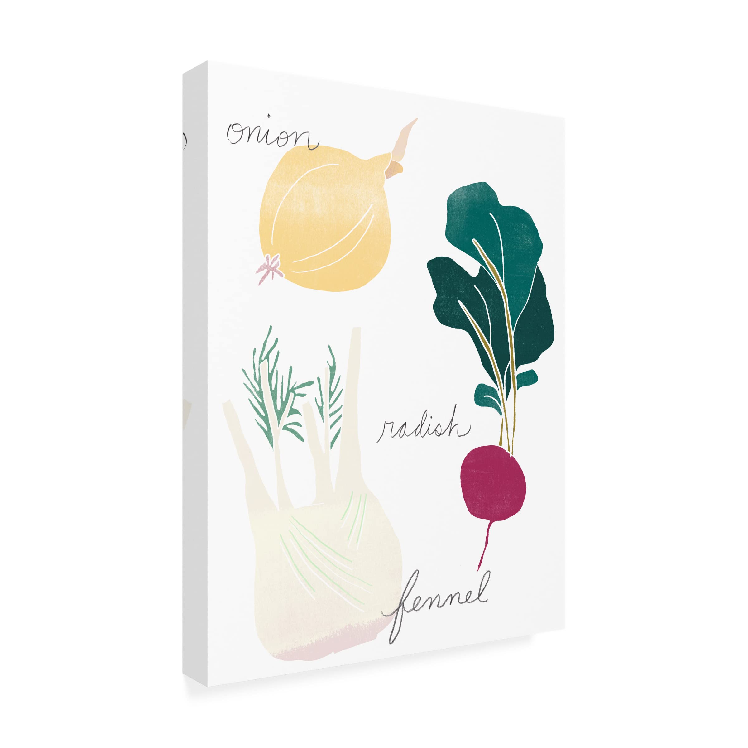 Trademark Fine Art 'Simple Veggies II' Canvas Wall Art Print by June Erica Vess - Modern Kitchen Decor for Home & Restaurant