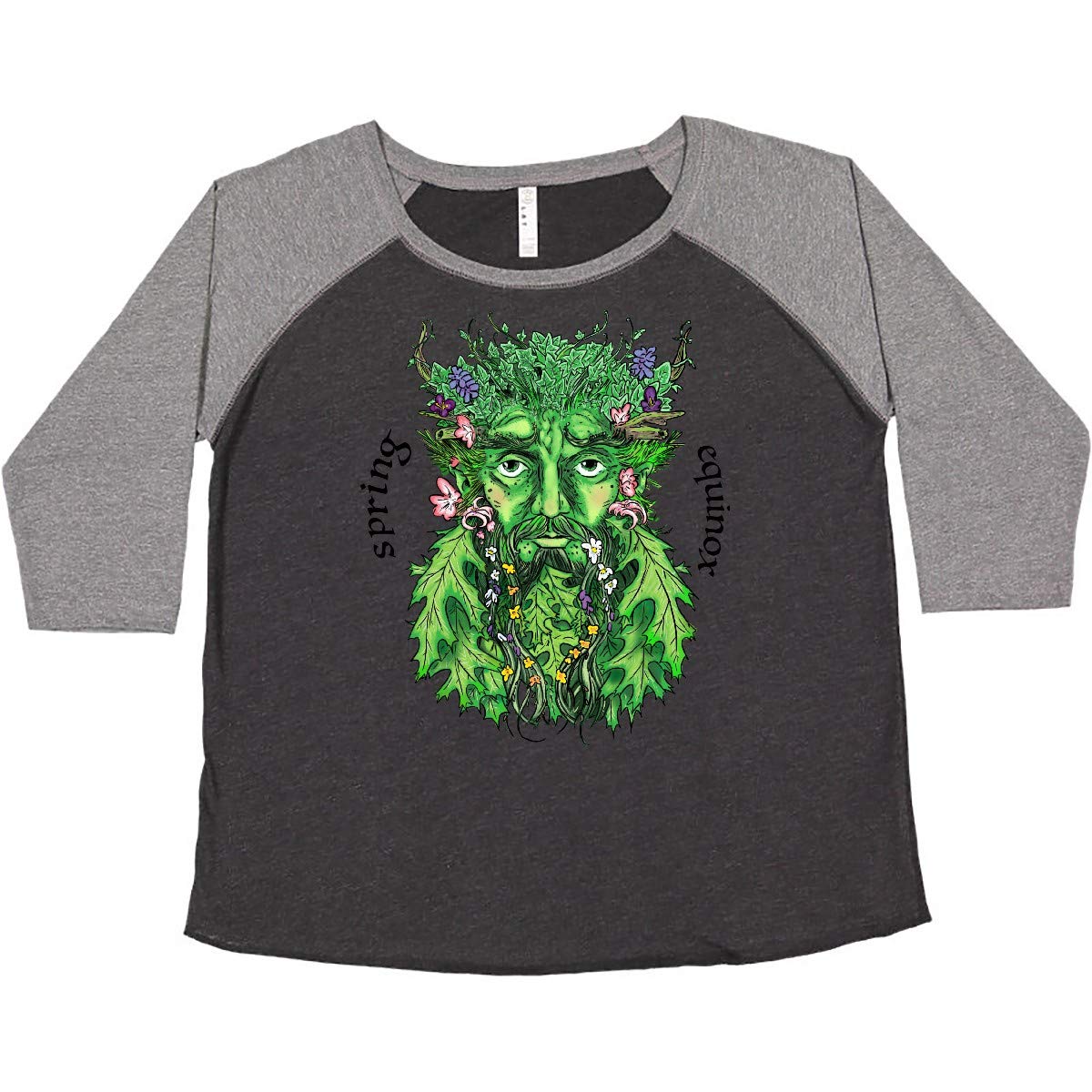 Inktastic 1st Day of Spring Greenman Spring Equinox Women's Plus Size T-Shirt - Comfortable Graphic Tee for Spring Celebrations, Nature Lovers & Earth Day Events