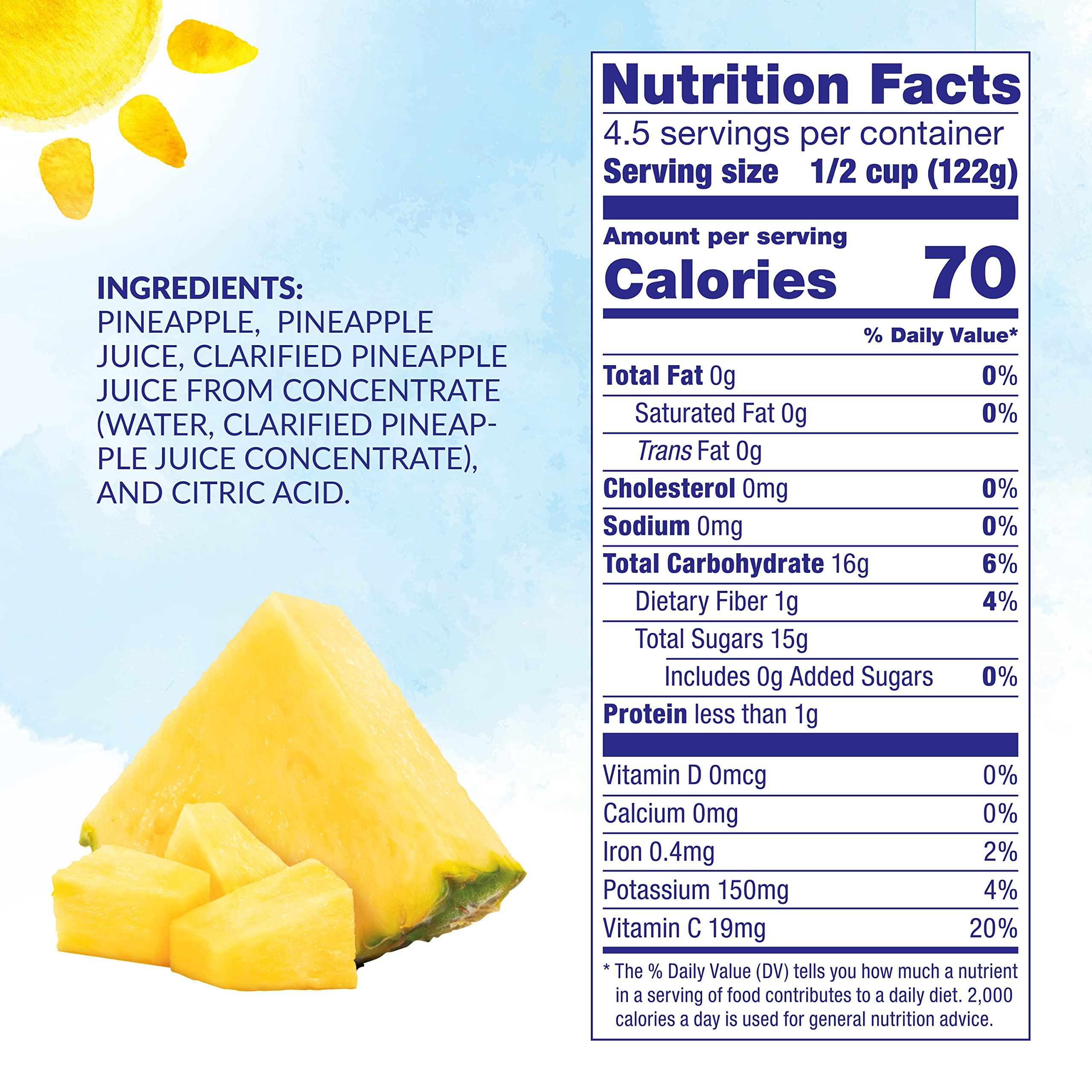 Dole Canned Pineapple Chunks in 100% Pineapple Juice | Gluten Free, Non-GMO | 20 Oz Can | Pantry Staple, Snack & Smoothie Ingredient | Perfect for Baking, Yogurt Topping & Healthy Recipes