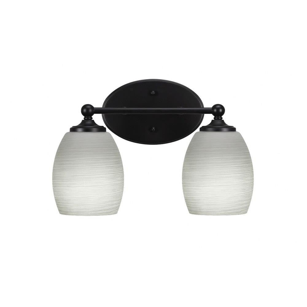 Capri 2-Light Bathroom Vanity Light Fixture in Matte Black - Modern LED Wall Sconce for Makeup Mirror Lighting (5912-MB-615) | Perfect for Bathroom, Dressing Room & Bedroom Vanity Areas