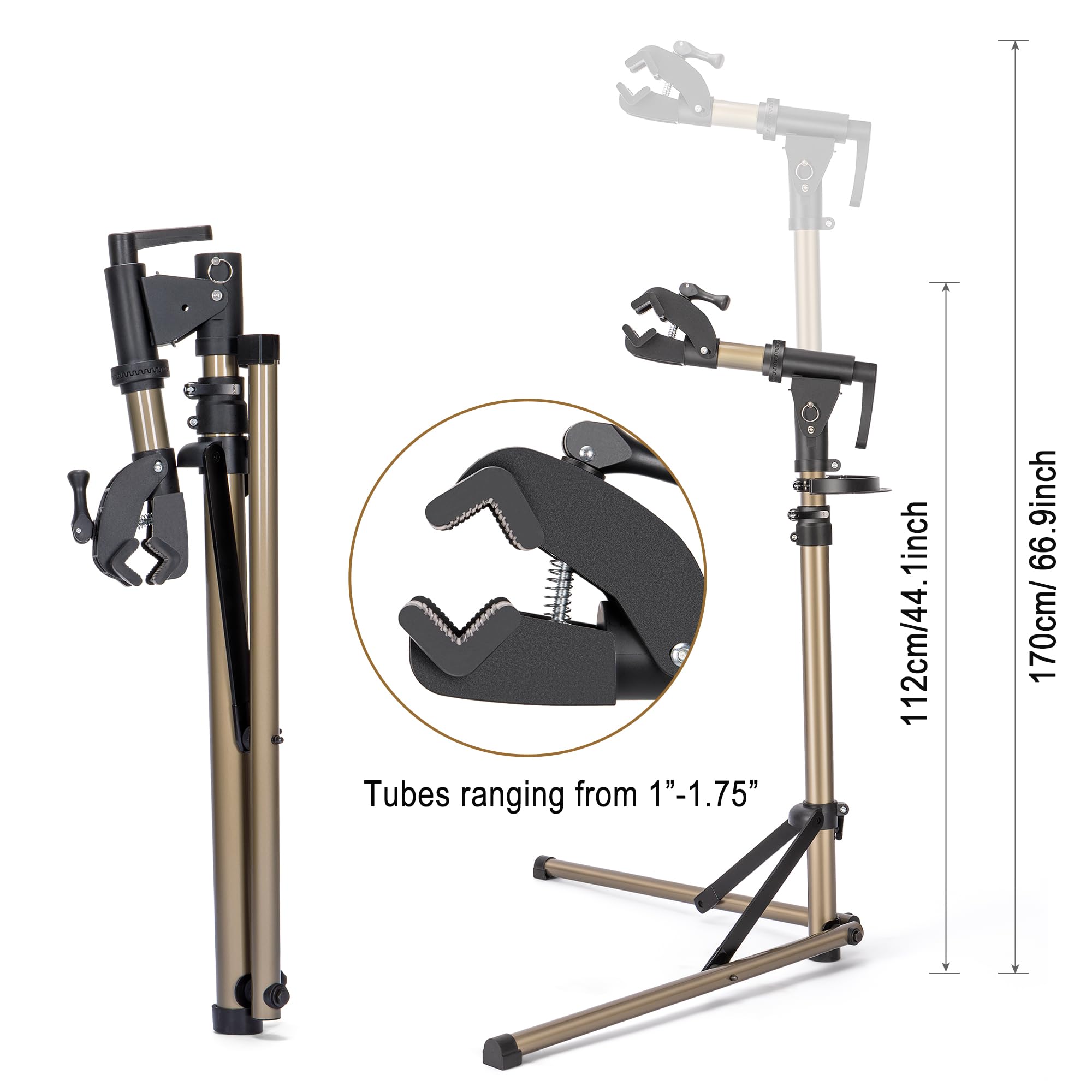 Heavy Duty Bike Repair Stand (Max 80lbs) - Professional Bicycle Workstand for Maintenance & Tuning - Adjustable E-Bike Repair Rack for Mountain, Road & Hybrid Bikes - Perfect for Home Mechanics & Bike Shops (Garage, Workshop, Outdoor Use)