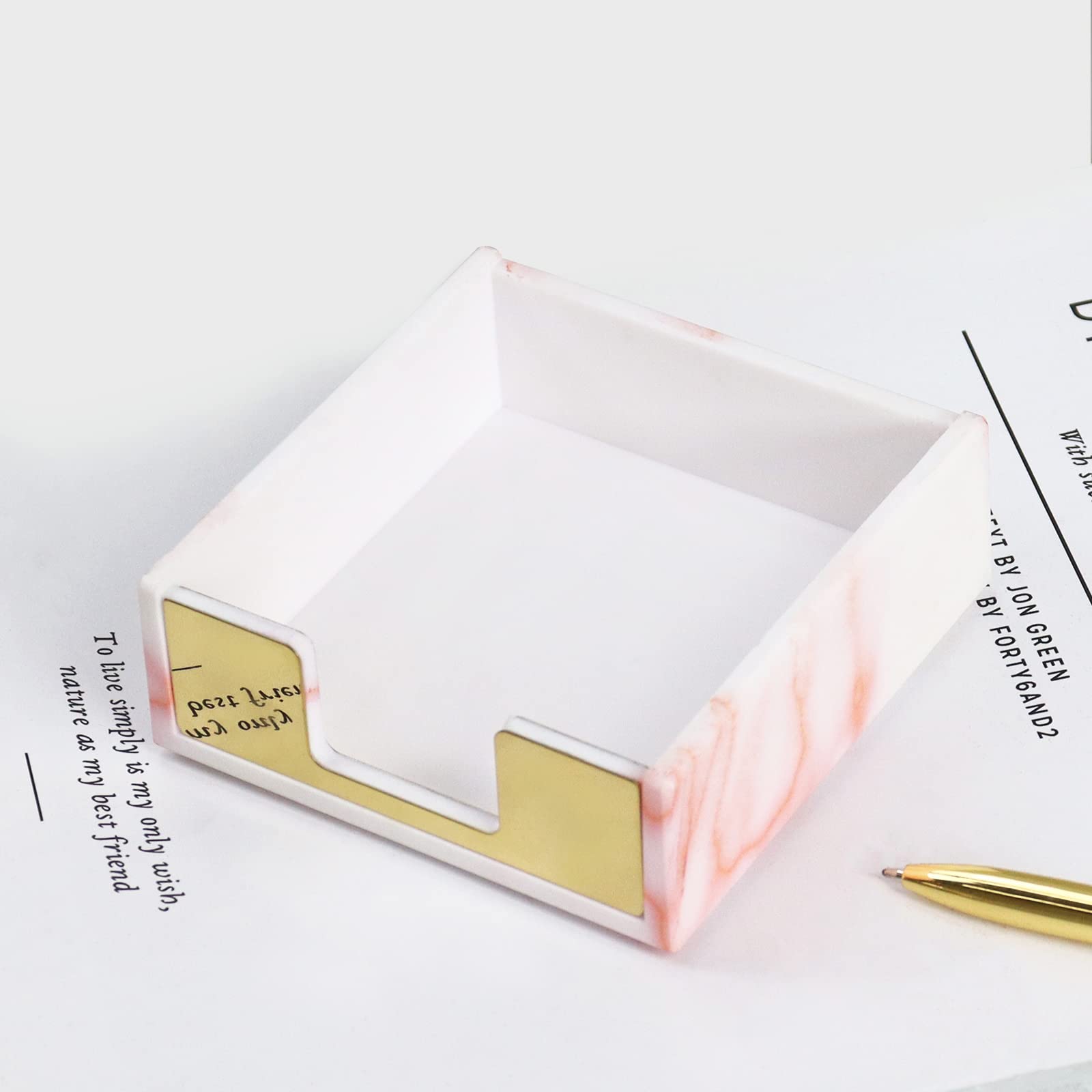 Buqoo Sticky Note Holder Cube - Desk Organizer for Notes, Memos & Office Supplies | Perfect for School, Office & Home Workspace Organization