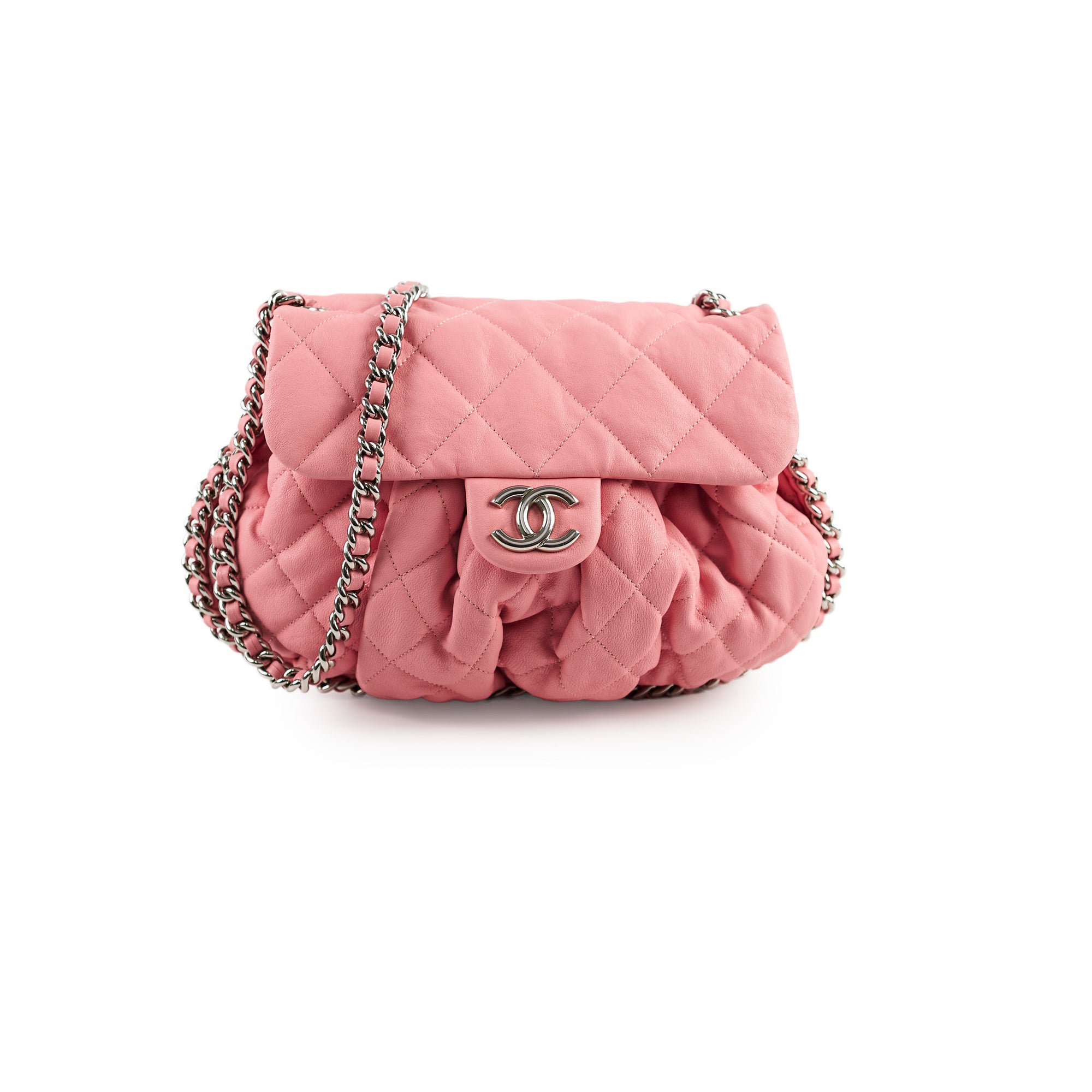 Chanel Quilted Chain Around Crossbody Bag in Pink - Luxury Designer Handbag for Women, Perfect for Parties, Dates & Everyday Use