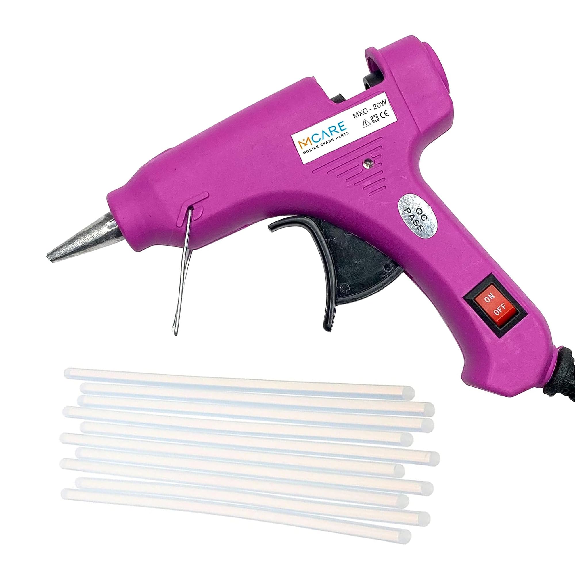 Mcare 20W Hot Glue Gun with 10 Glue Sticks - Corded Electric Glue Gun for DIY Crafts, Home Repairs & School Projects